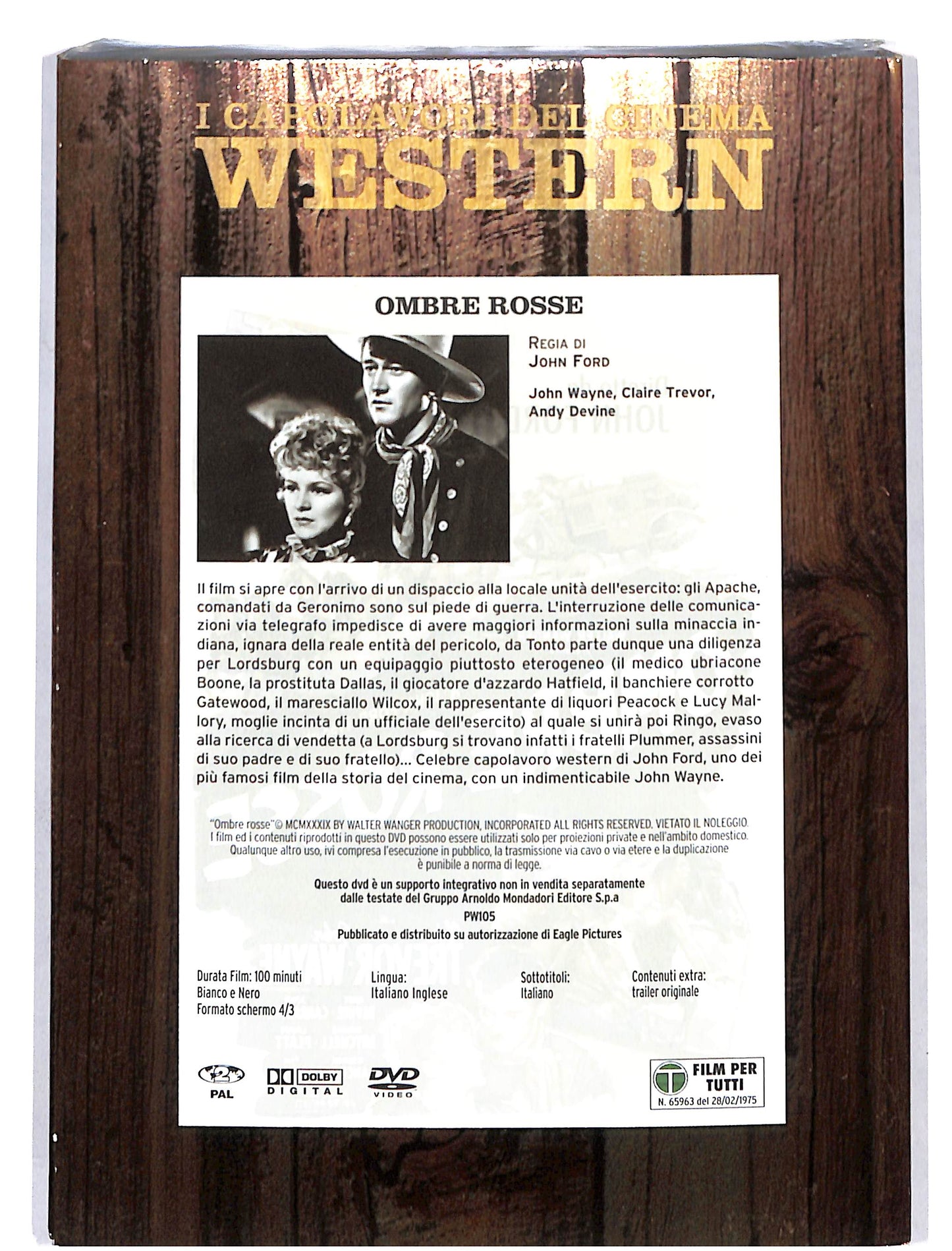 EBOND I Capolavori del cinema western - Ombre rosse EDITORIALE DVD DB624958