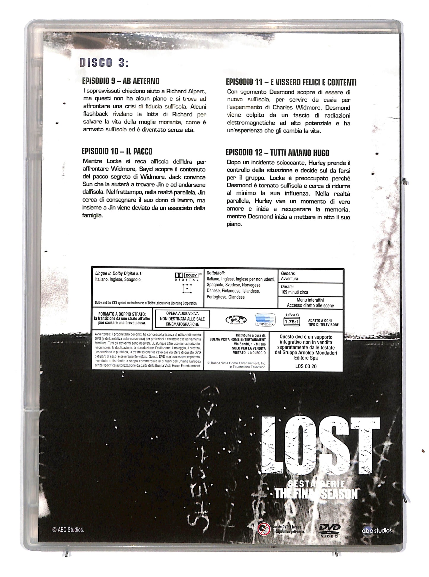 EBOND Lost sesta serie disco 3 Slimcase EDITORIALE DVD DB627345