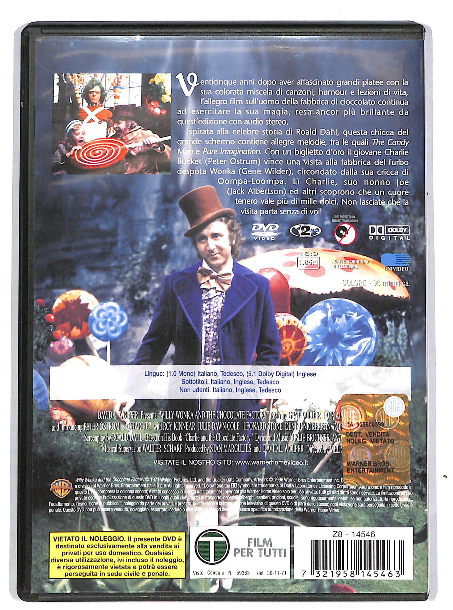 EBOND Willy Wonka e La Fabbrica Di Cioccolato DVD DB627351