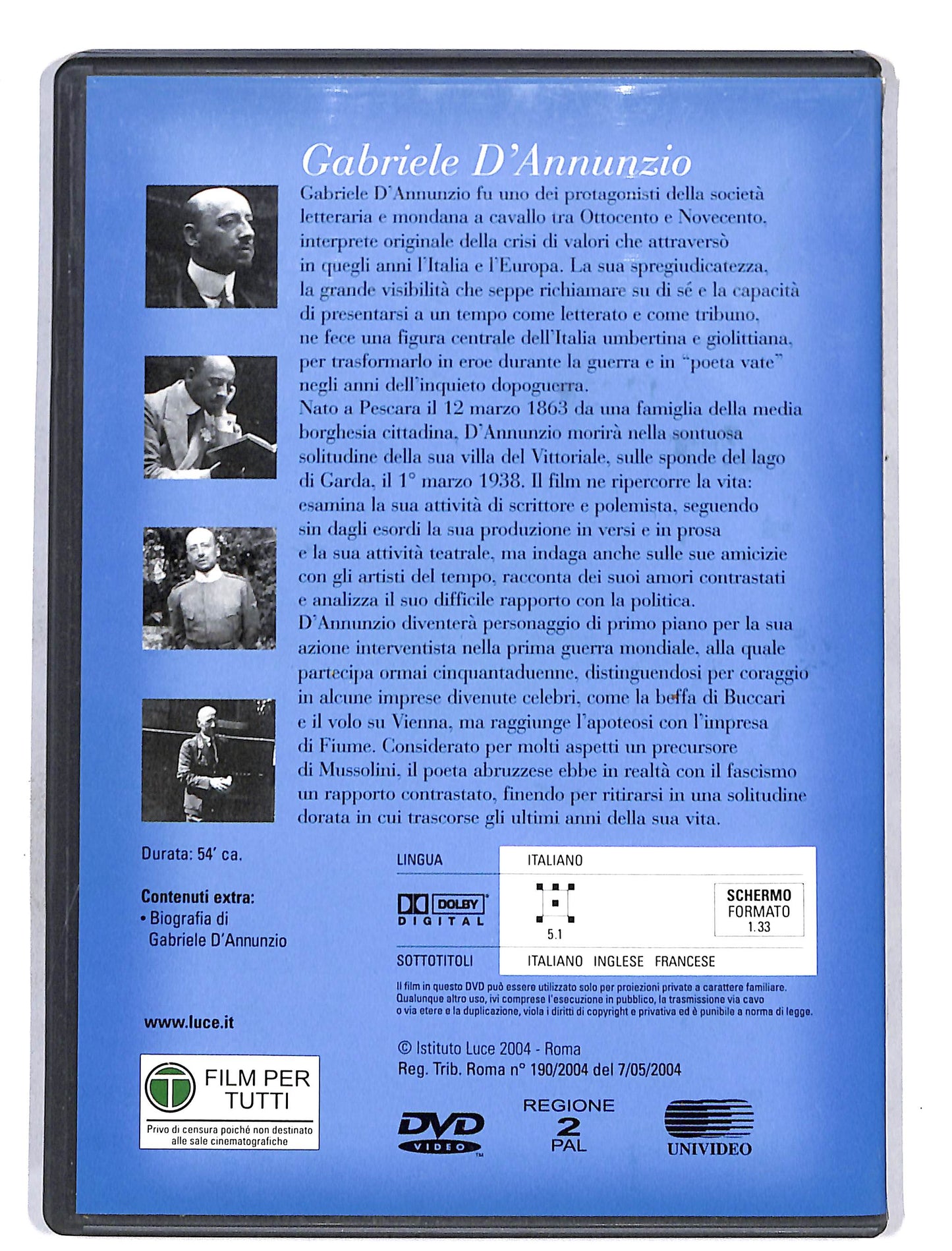 EBOND Novecento vol.20 Gabriele d' Annunzio DVD DB627620