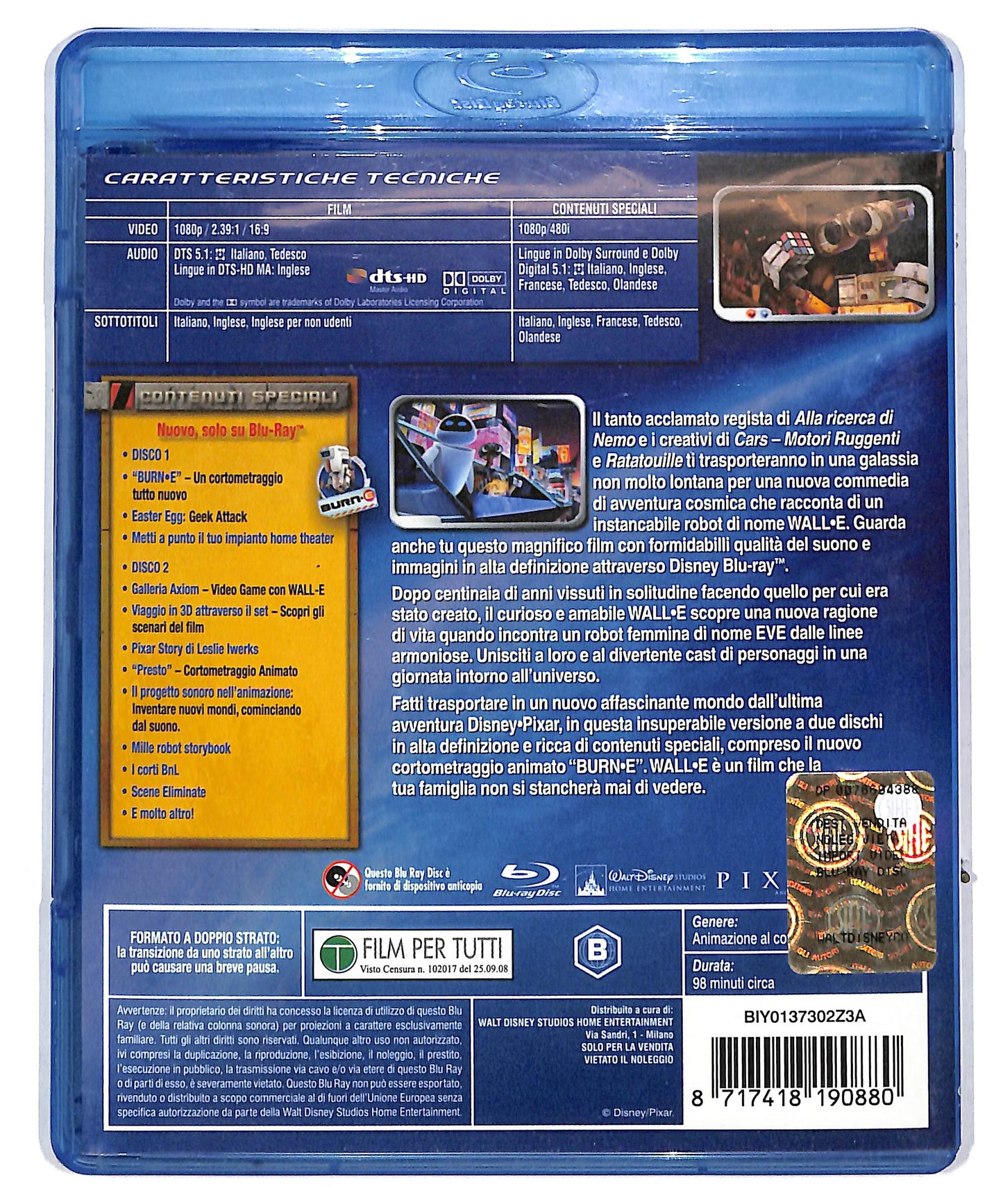 EBOND WALL - E EDIZIONE SPECIALE 2 dischi BLURAY DB628609