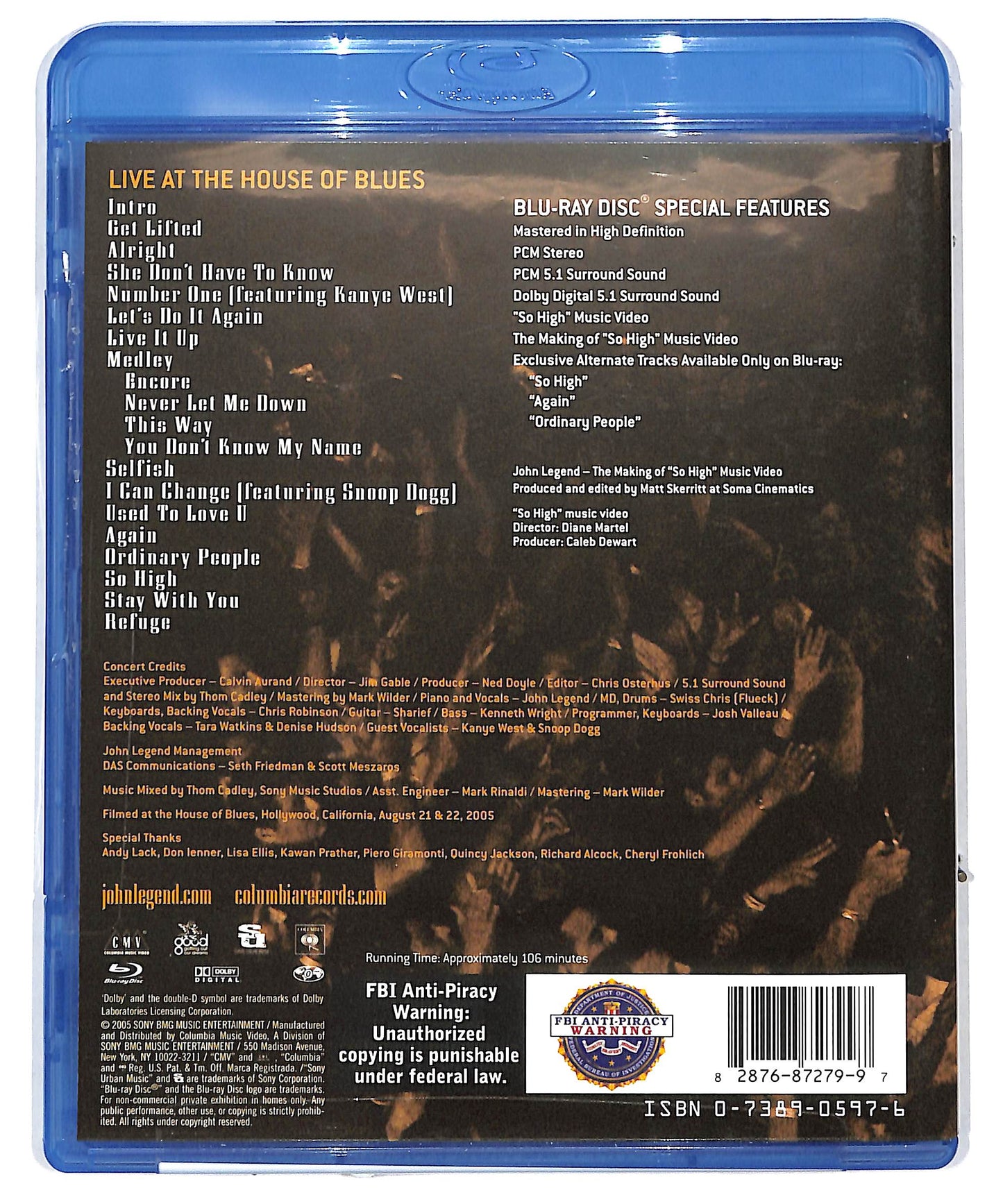 EBOND Live At The House Of Blues - John Legend BLURAY DB629116