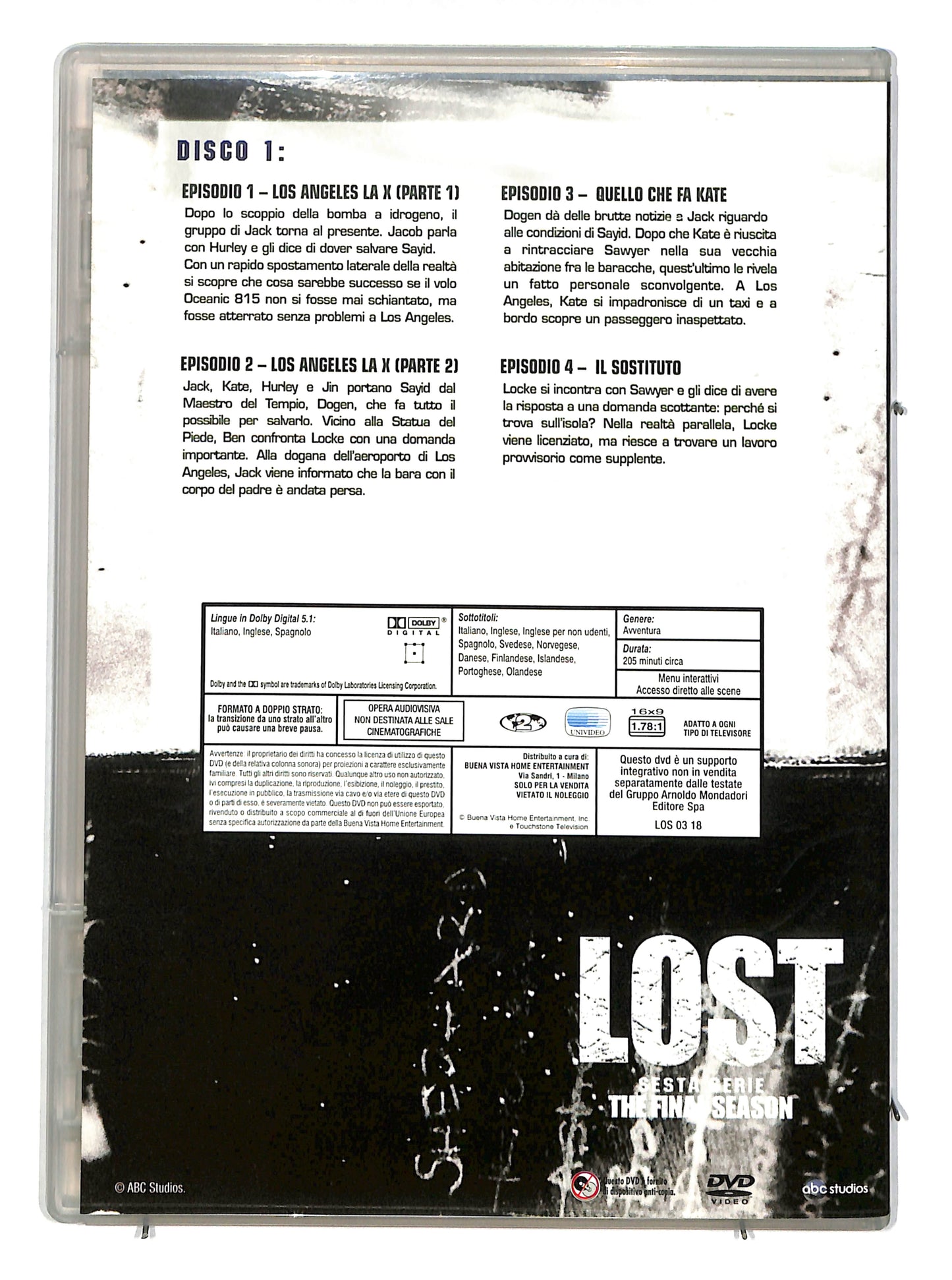 EBOND Lost sesta serie disco 1 SLIMCASE EDITORIALE DVD DB630122