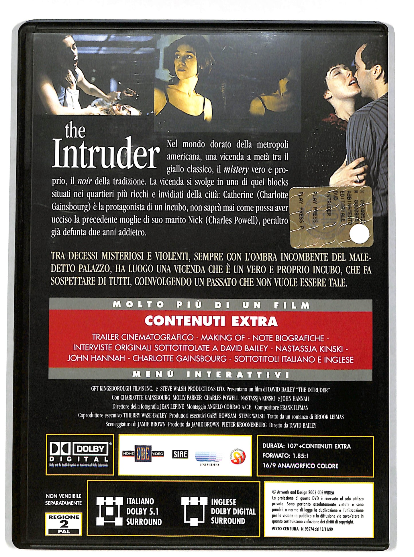 EBOND The intruder (film 1999) EDITORIALE DVD DB630124