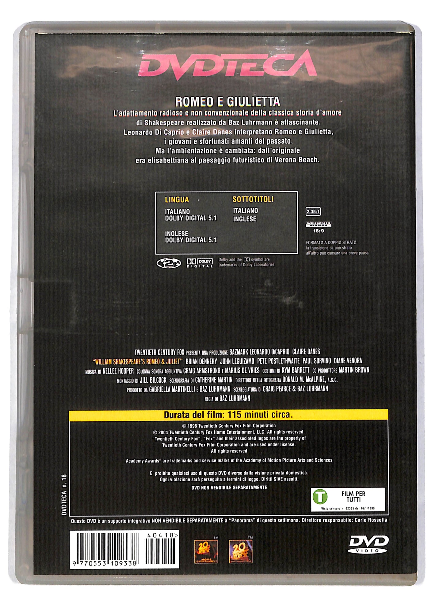 EBOND Romeo + Giulietta di William Shakespeare EDITORIALE DVD DB630948