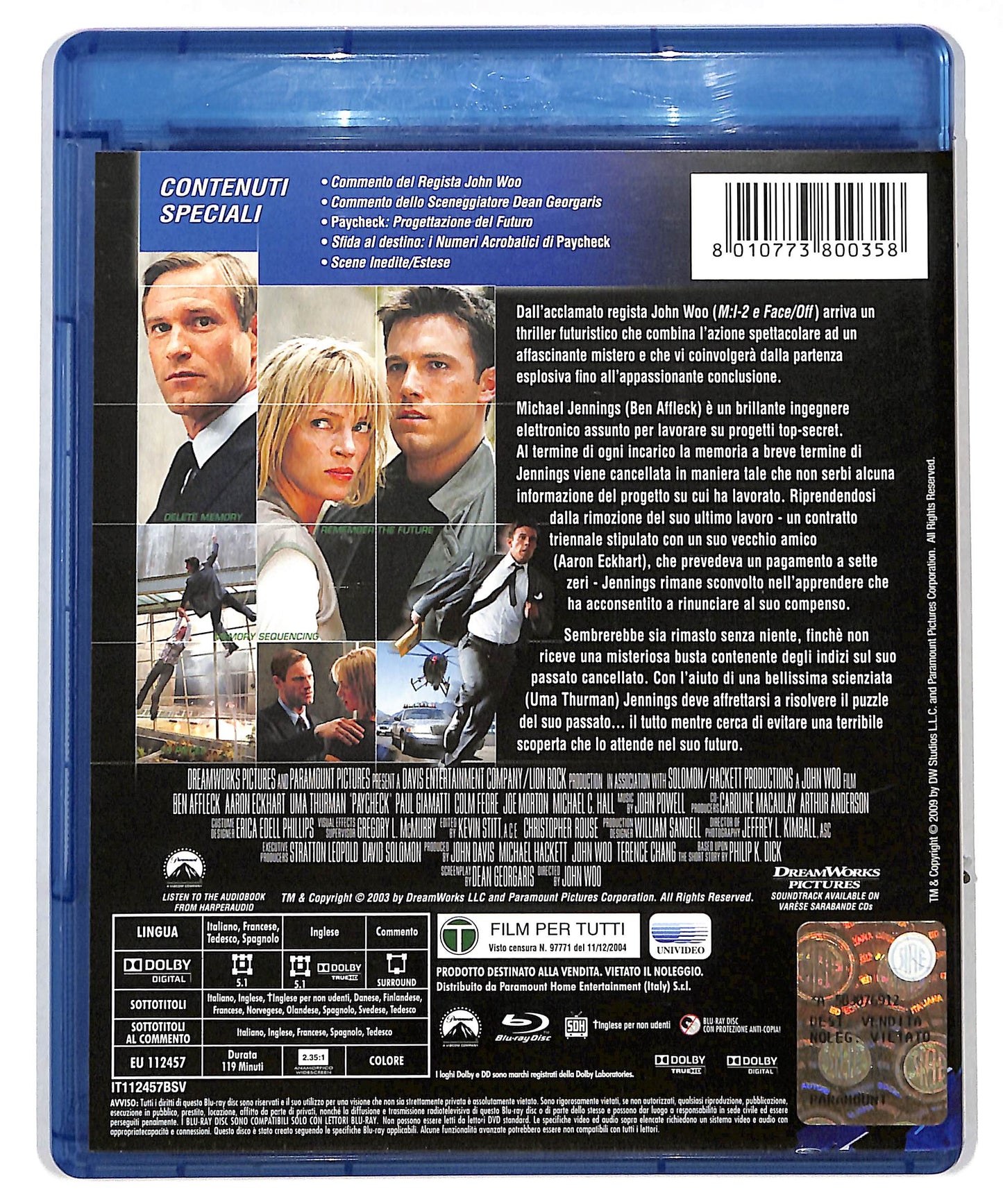 EBOND Paycheck - ricorda il futuro BLURAY DB631101