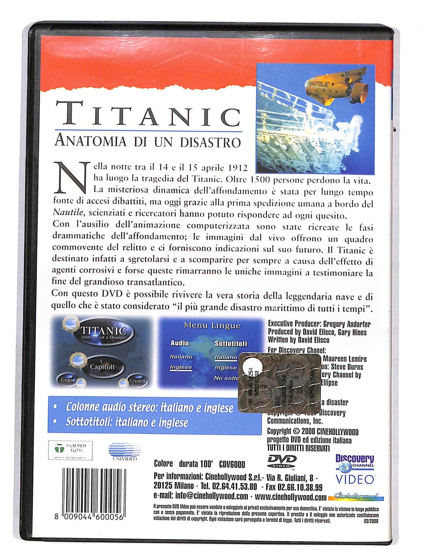 EBOND Discovery Channel -Titanic anatonomia di un disastro DVD DB631366
