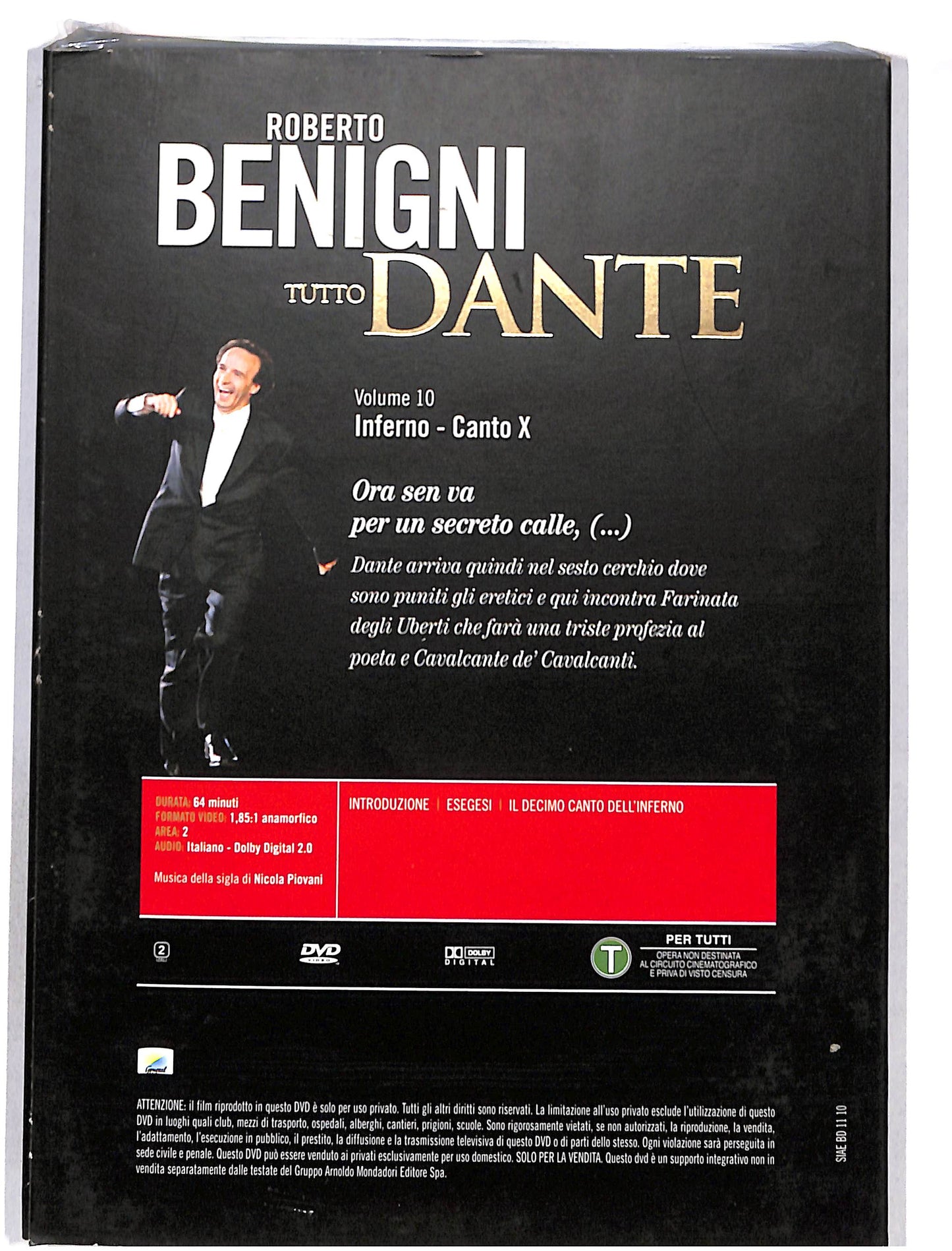 EBOND Benigni - Tutto Dante - Inferno - canto X VOL.10 DVD DB631367