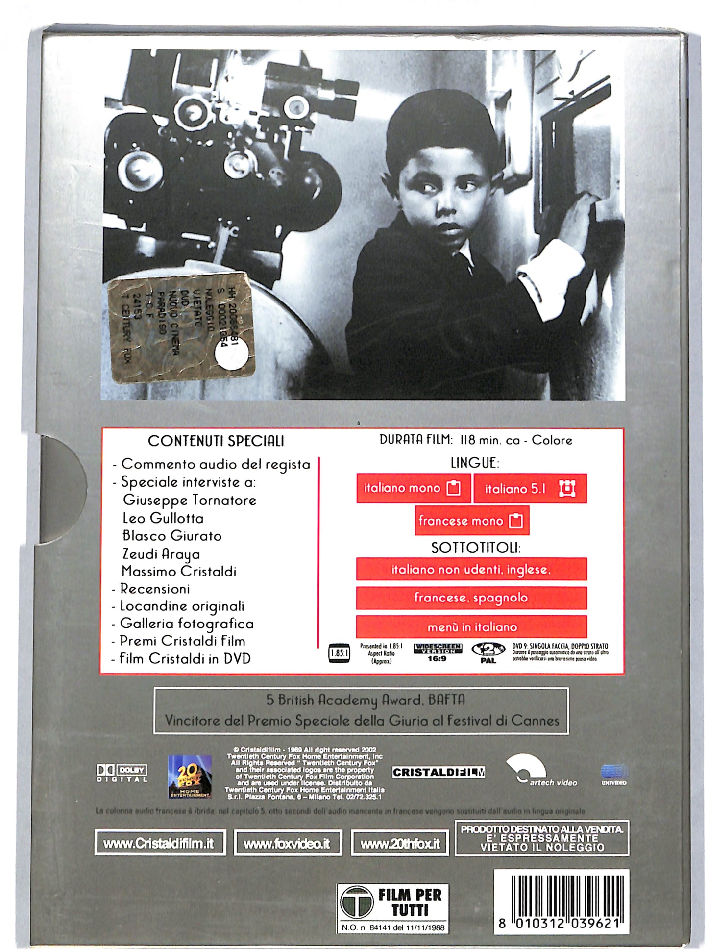 EBOND Nuovo Cinema Paradiso SLIPCASE DVD DB632140