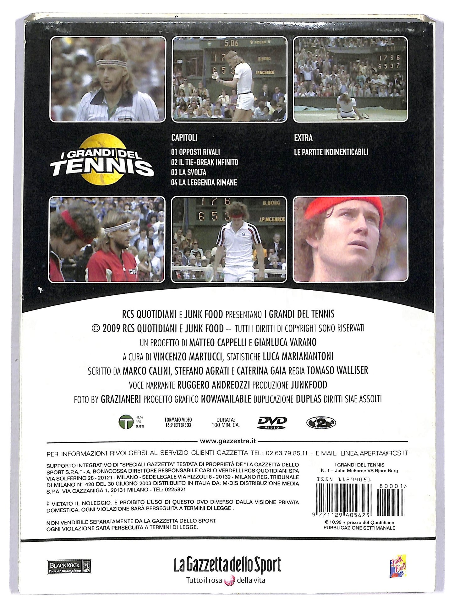 EBOND I grandi del tennis vol 1 - J McEnroe vs B Borg EDITORIALE DVD DB632612