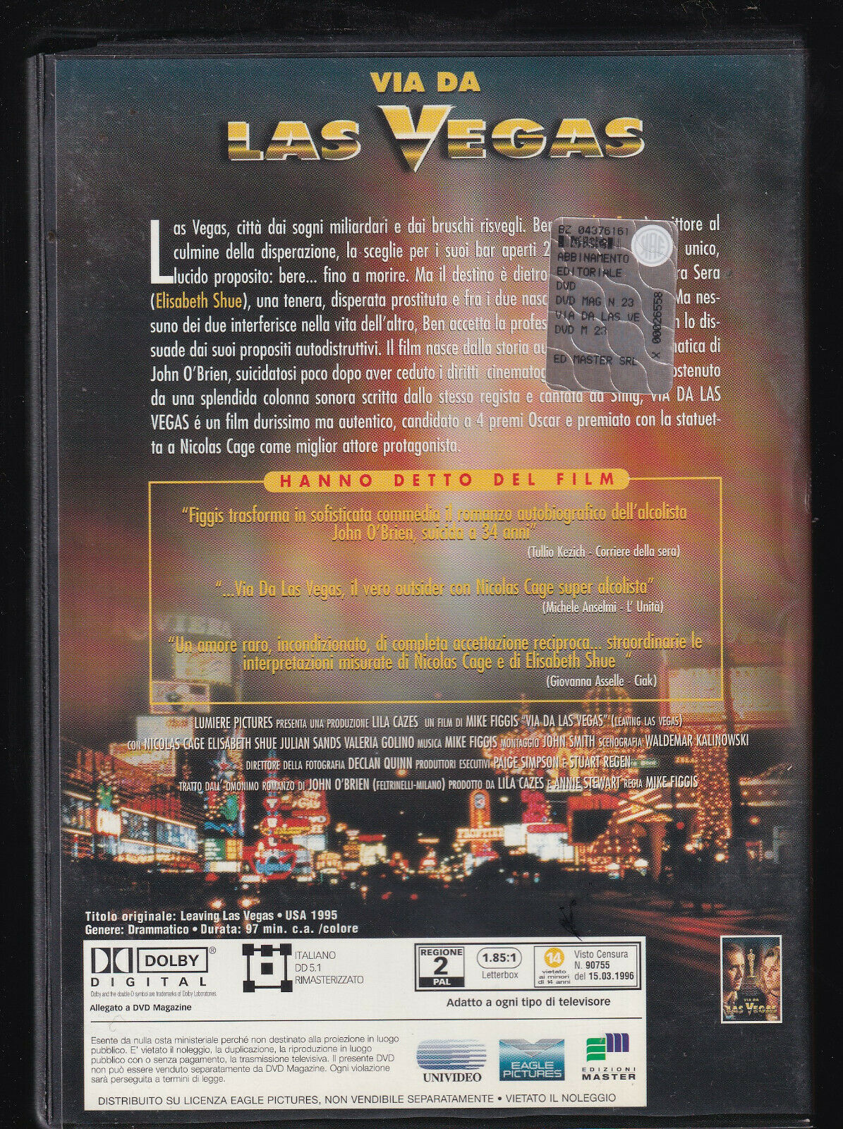 EBOND Via Da Las Vegas  Editoriale Ed Master DVD DB632901
