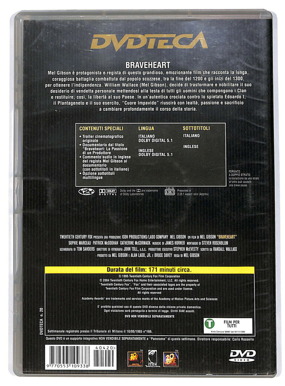 EBOND Braveheart Editoriale DVD DB633908