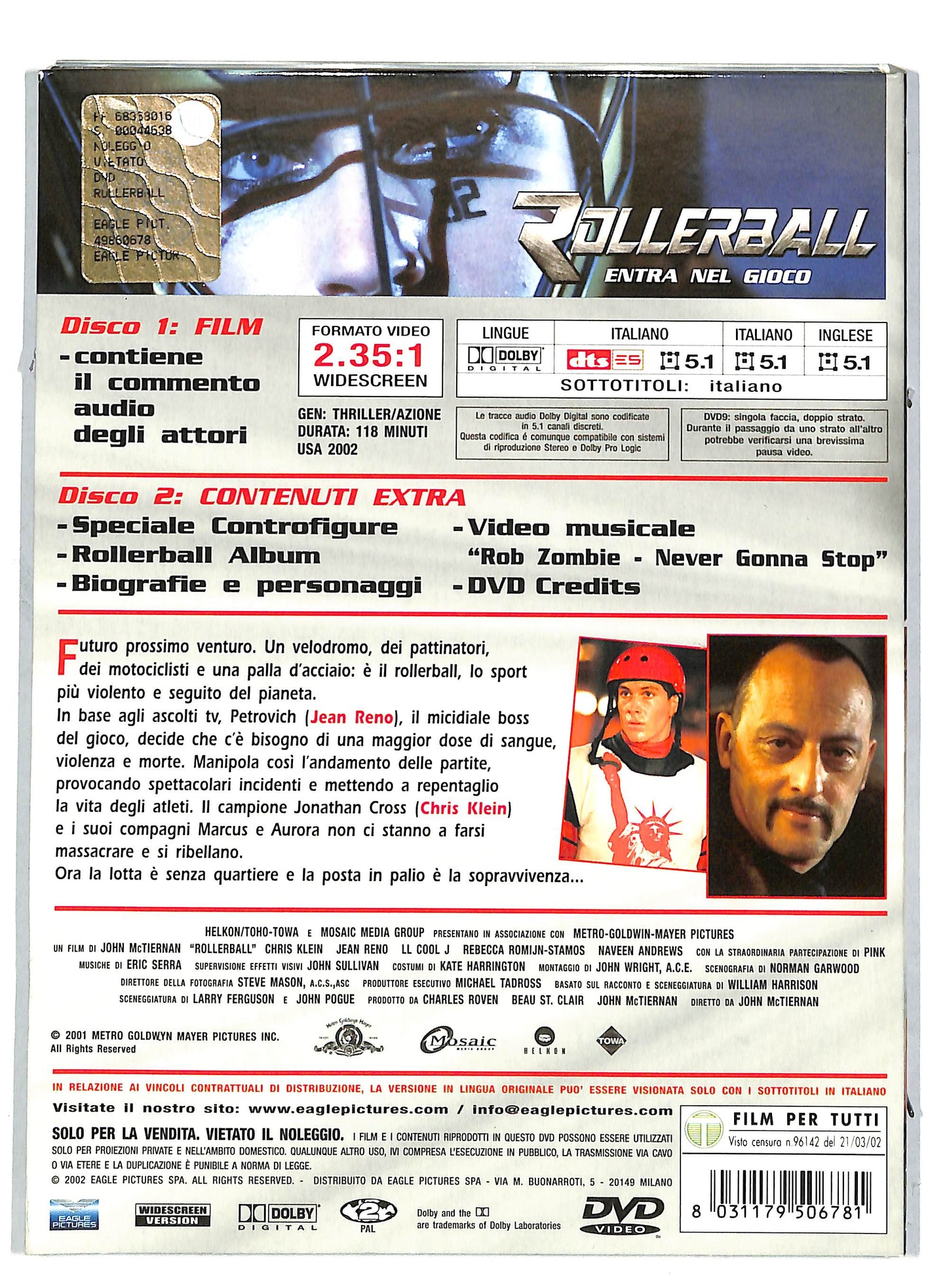 EBOND Rollerball - Entra nel gioco DIGIPACK EDIZIONE SPECIALE DVD DB635657