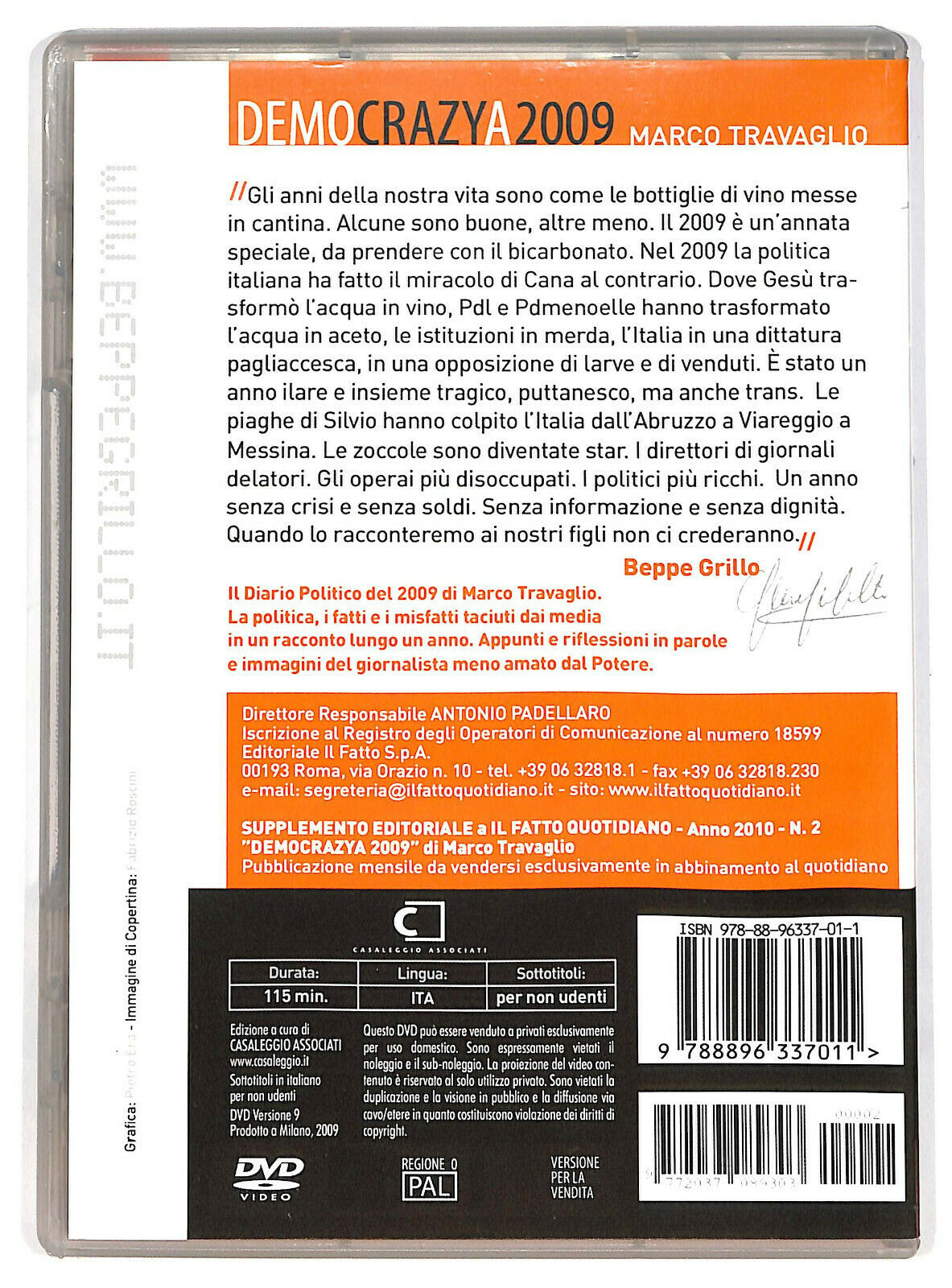 EBOND Democrazya 2009 Editoriale DVD DB638324