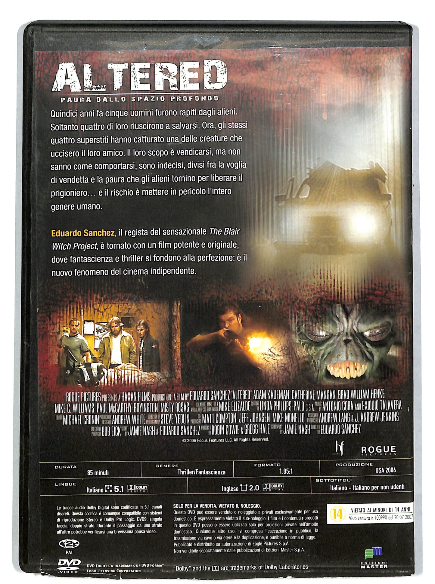 EBOND Altered - Paura dallo spazio profondo EDITORIALE DVD DB639445