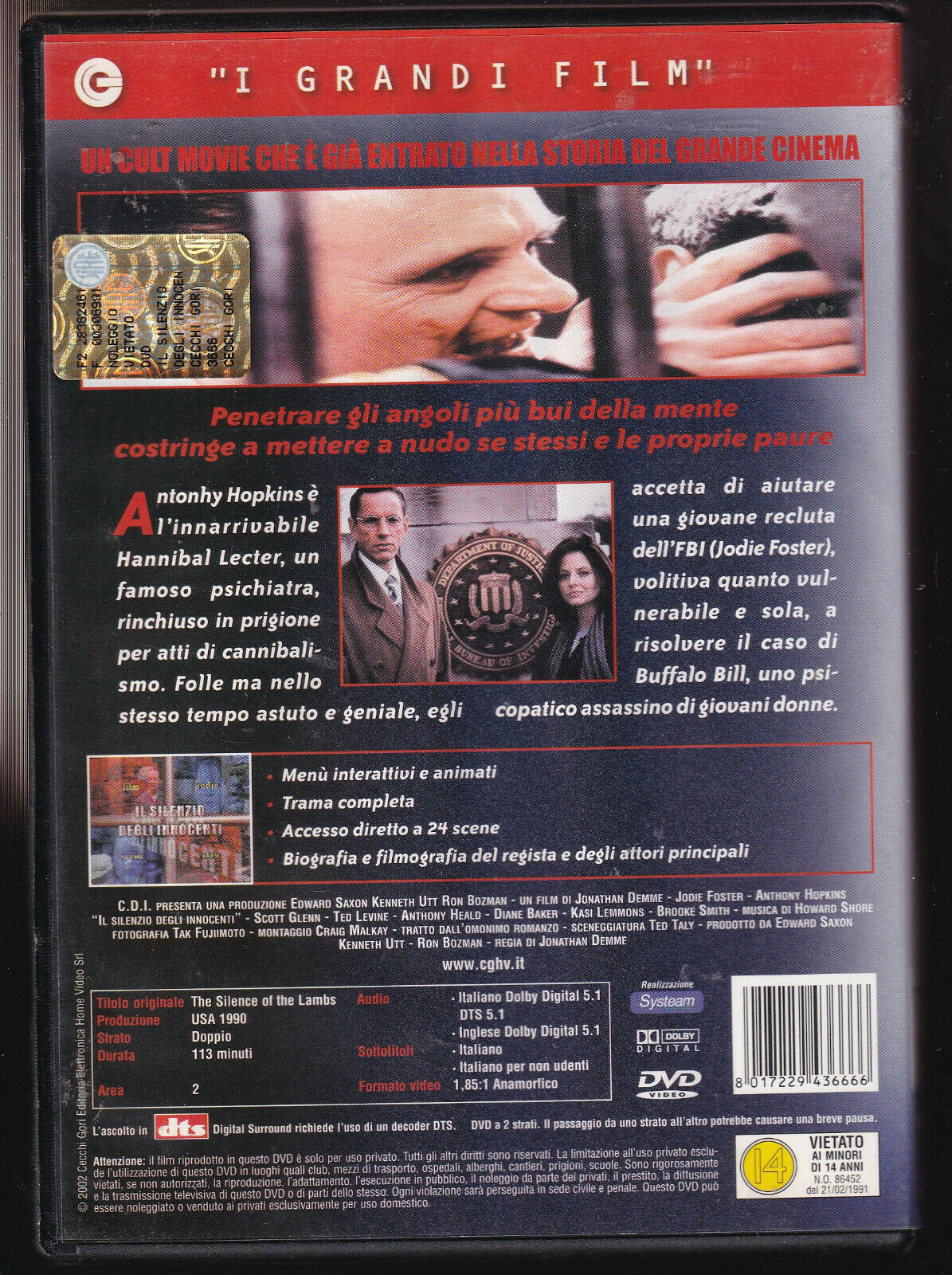 EBOND Il Silenzio Degli Innocenti DVD DB641454