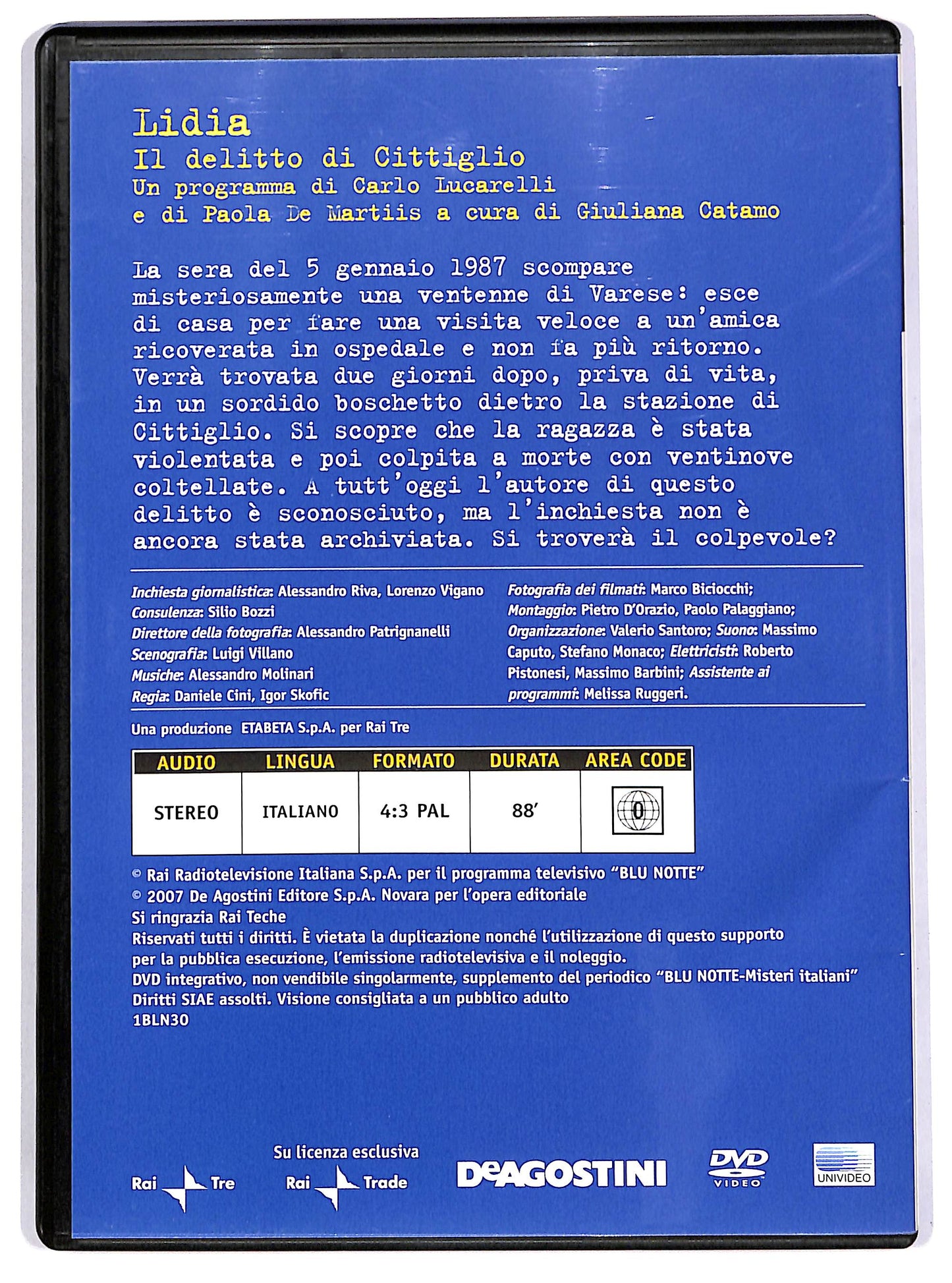 EBOND Blu Notte Vol.30 - Lidia, Il delitto di Cittiglio EDITORIALE DVD DB642152