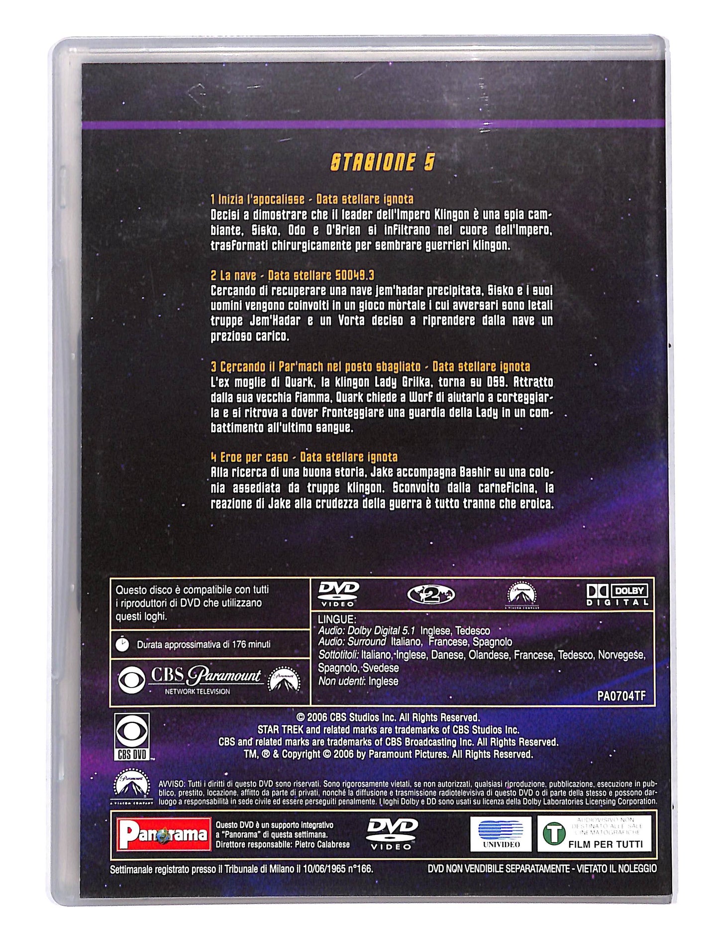 EBOND StarTrek deep space nine stg 5 eps 1-4 disco 1 DVD DB644714