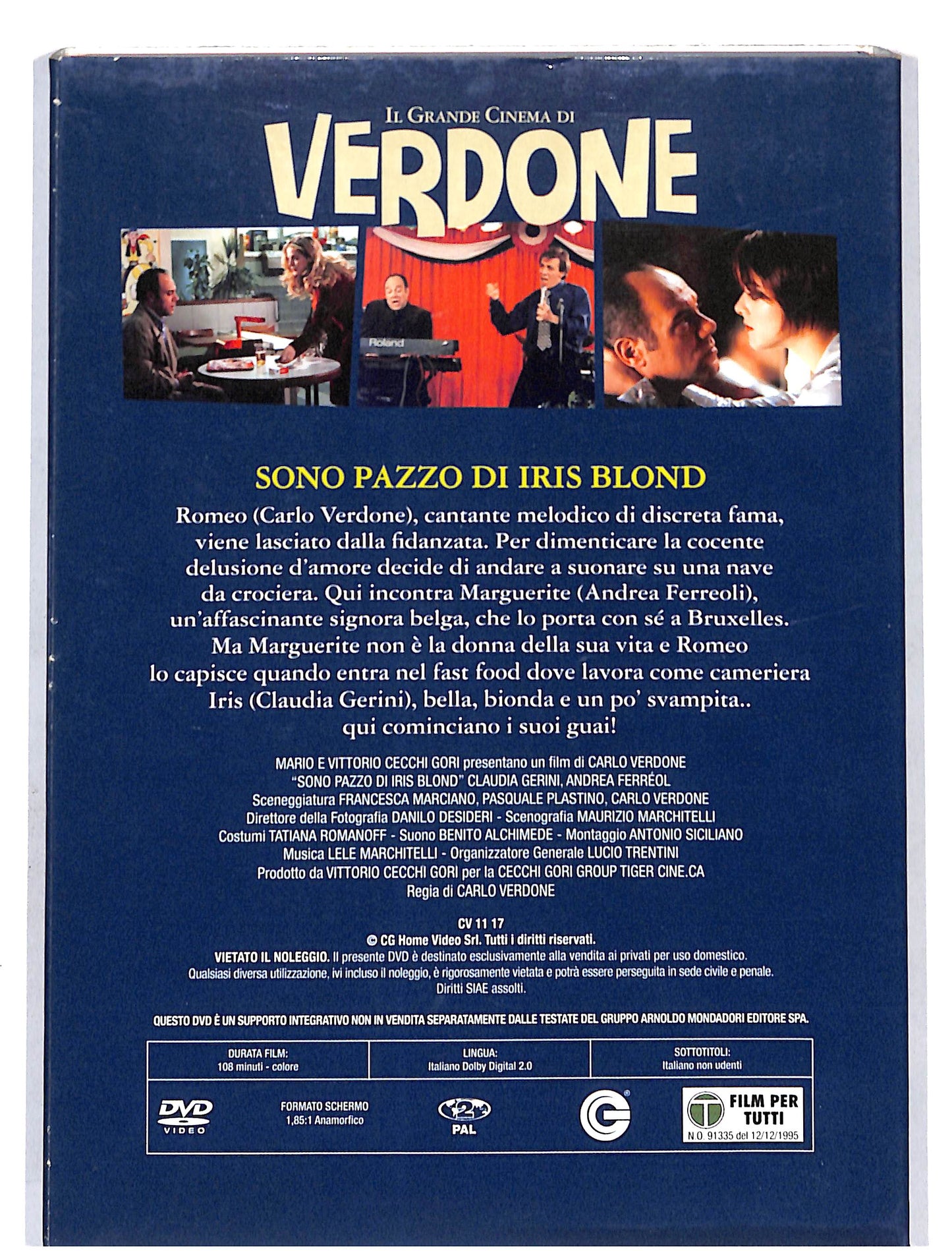 EBOND Il Grande cinema di Verdone Sono pazzo di Iris Blond DVD DB644856