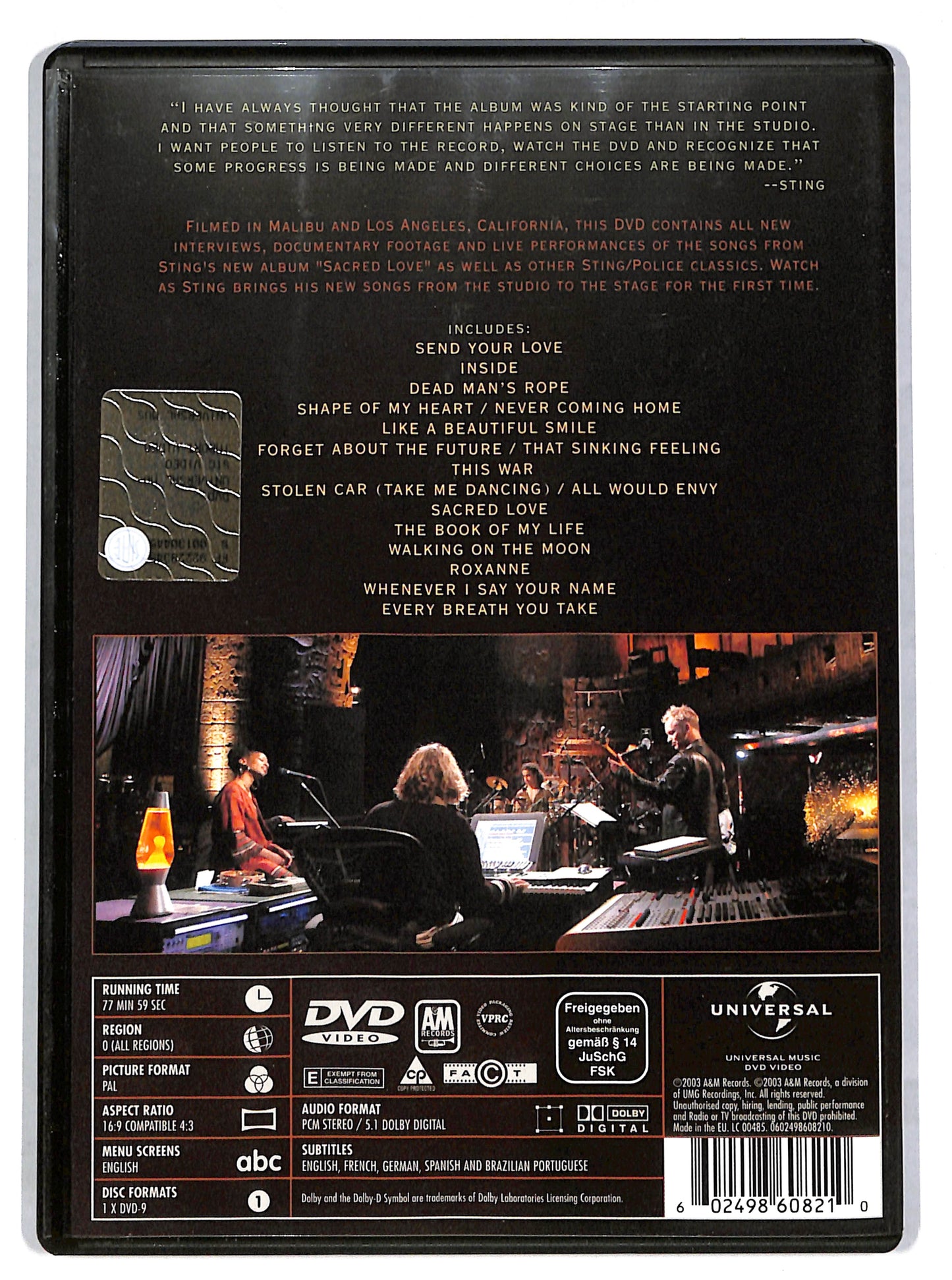 EBOND Sting - Inside - The songs of sacred DVD DB645146