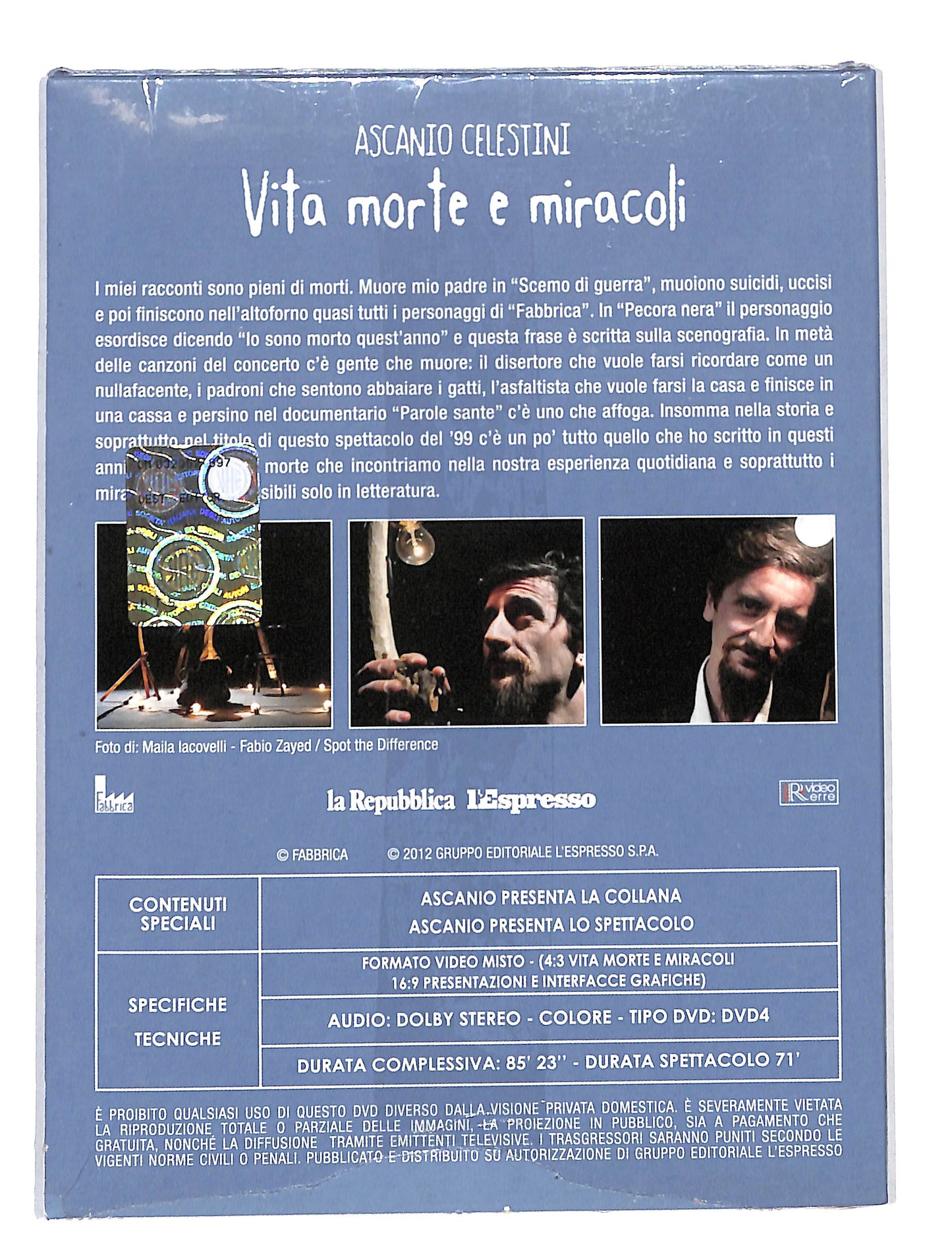EBOND Ascanio Celestini Vita morte e miracoli EDITORIALE DVD DB645427