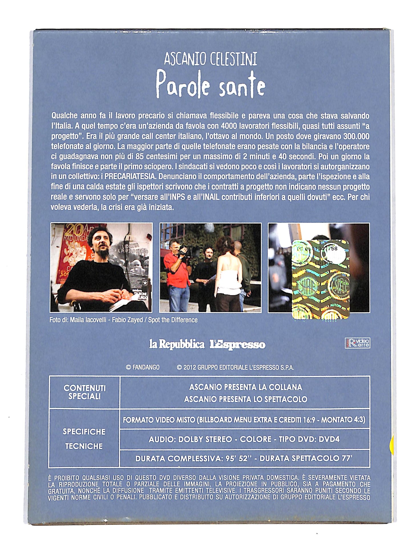 EBOND Ascanio Celestini Parole sante EDITORIALE DVD DB645432