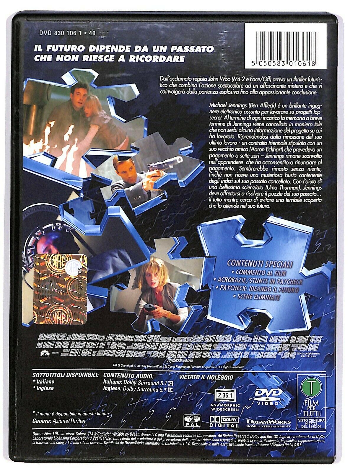 EBOND Paycheck Con Ben Affleck DVD DB645920