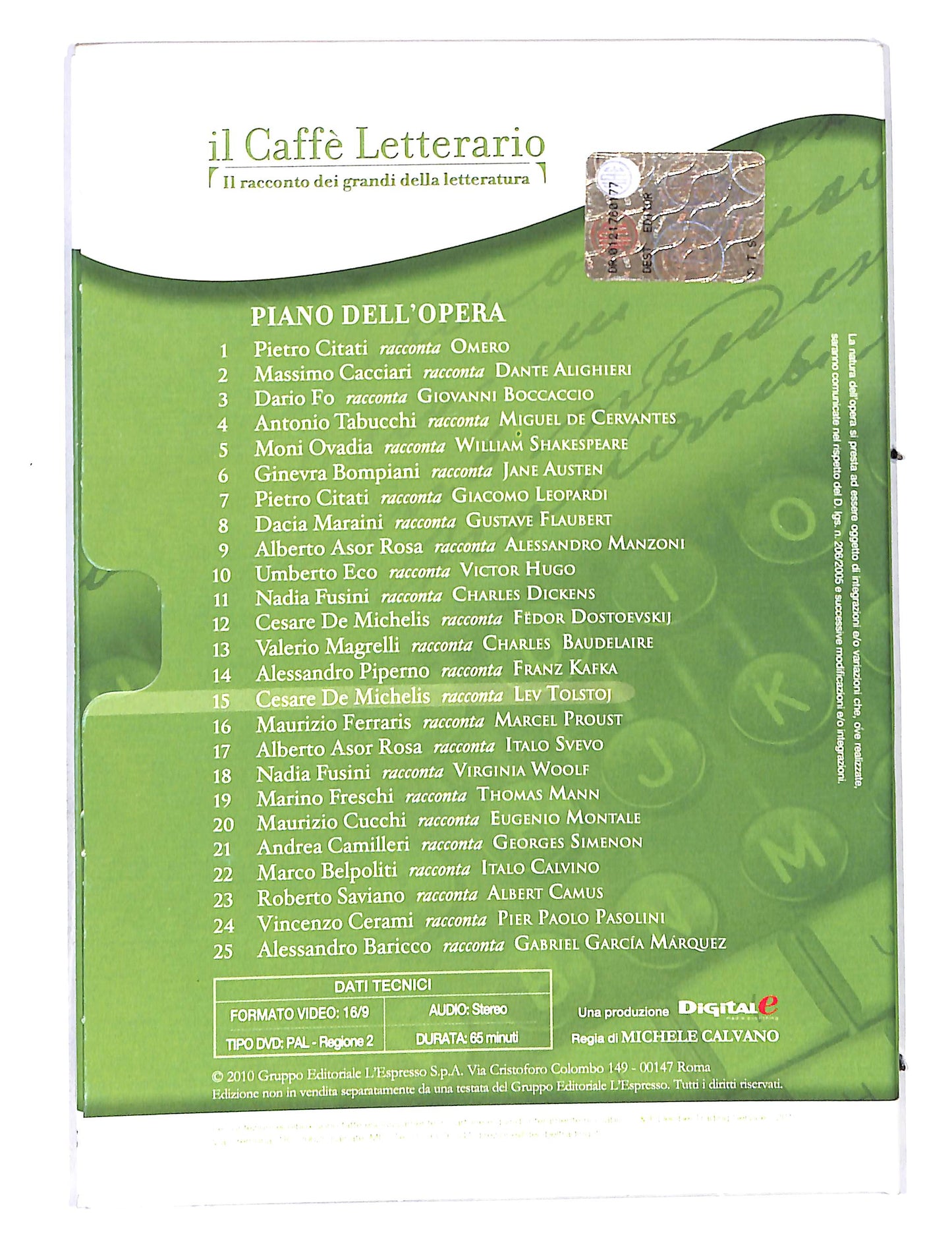 EBOND Il Caffe Letterario De Michelis racconta Lev Tolstoj DVD DB646429