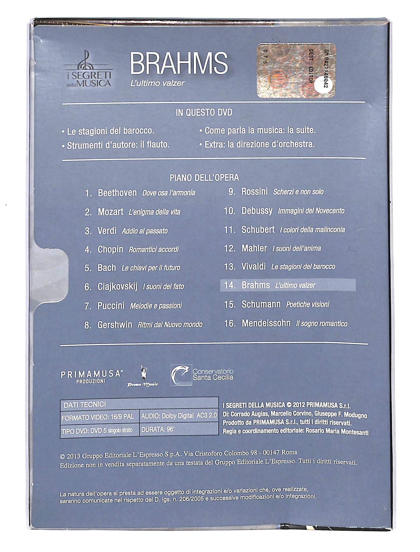 EBOND I Segreti della musica Brahms l'ultimo valzer DVD DB646431