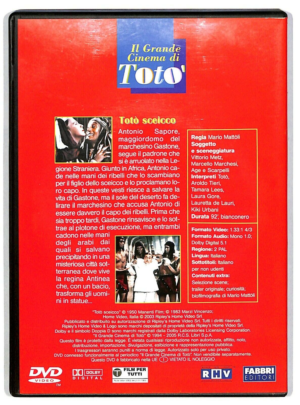 EBOND Toto Sceicco Il Grande Cinema Di Toto Editoriale DVD DB646922