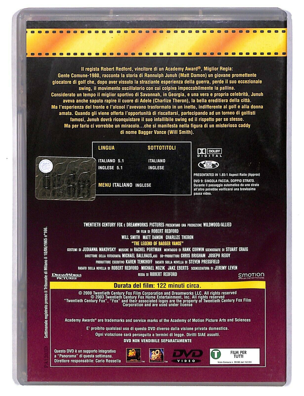EBOND La Leggenda Di Bagger Vance Di Robert Redford Editoriale DVD DB648648