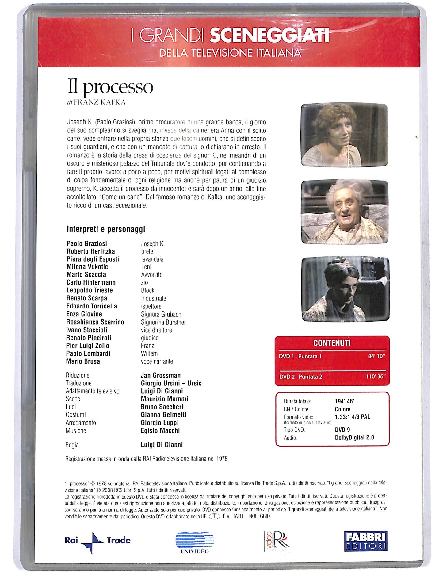 EBOND Il processo puntate 1 - 2 EDITORIALE DVD DB648921