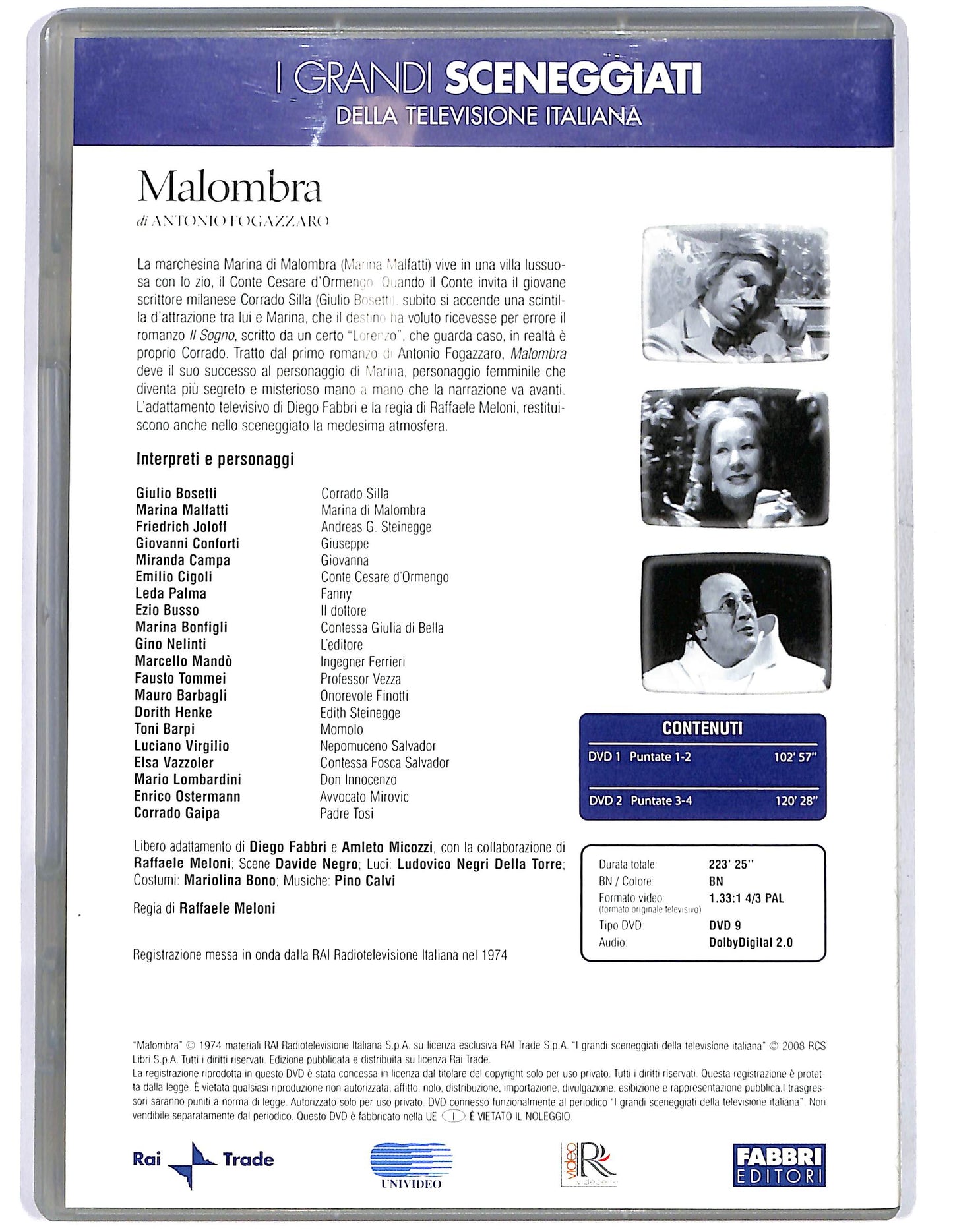 EBOND Sceneggiati Rai Malombra puntate 1 - 4 EDITORIALE DVD DB648936