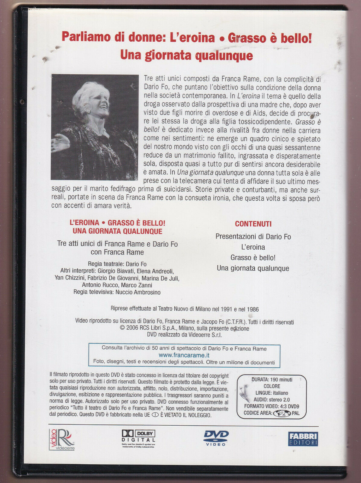 EBOND Dario Fo e Franca Rame:parliamo Di Donne DVD DB652953