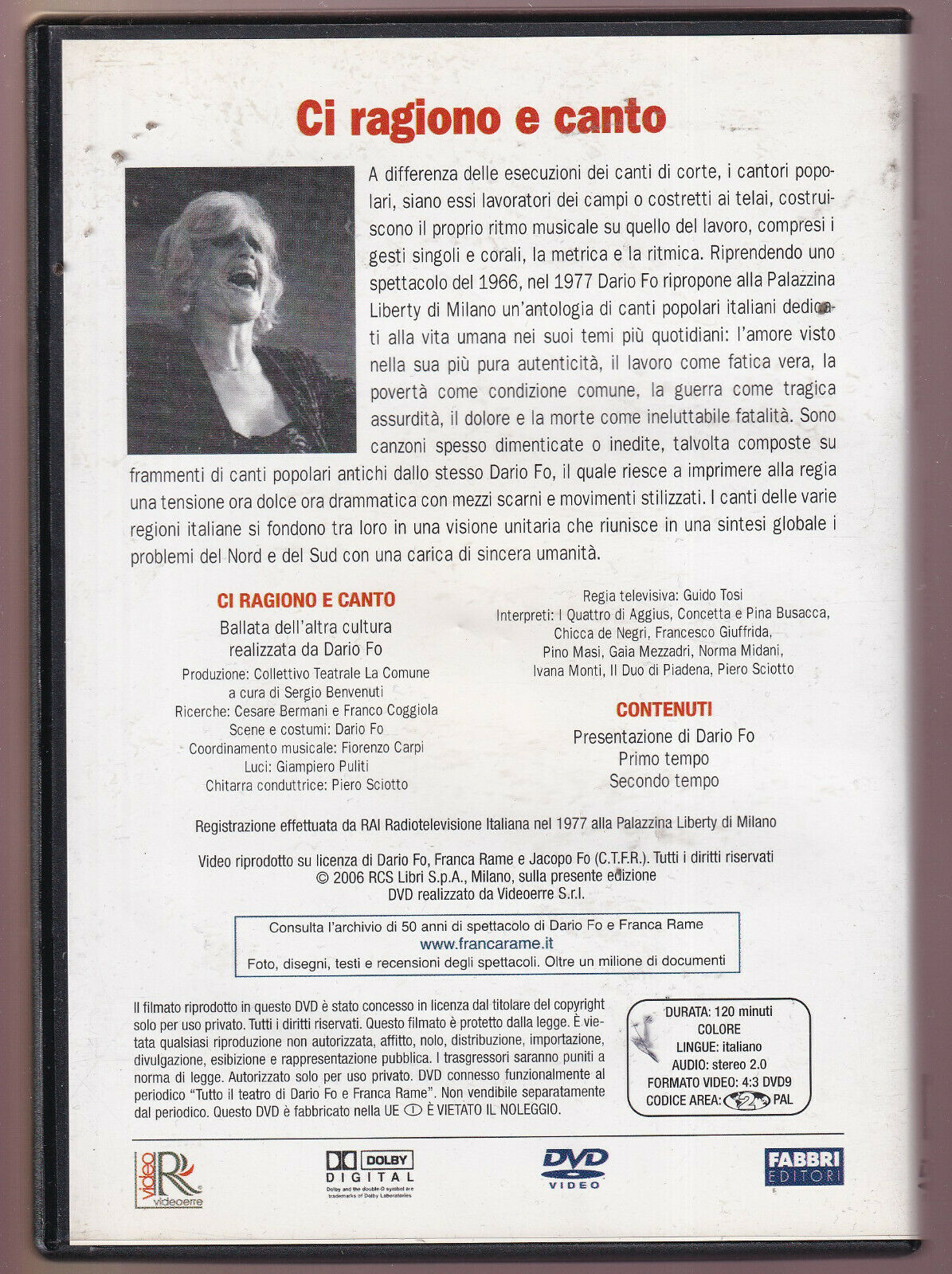 EBOND Dario Fo e Franca Rame:ci Ragiono e Canto DVD DB652961