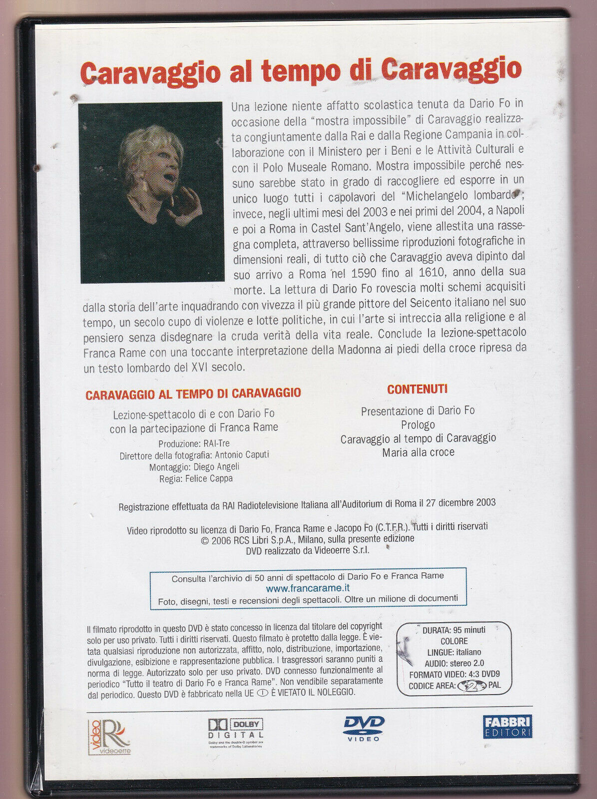 EBOND Dario Fo e Franca Rame:caravaggio Al Tempo Di Caravaggio DVD DB652970