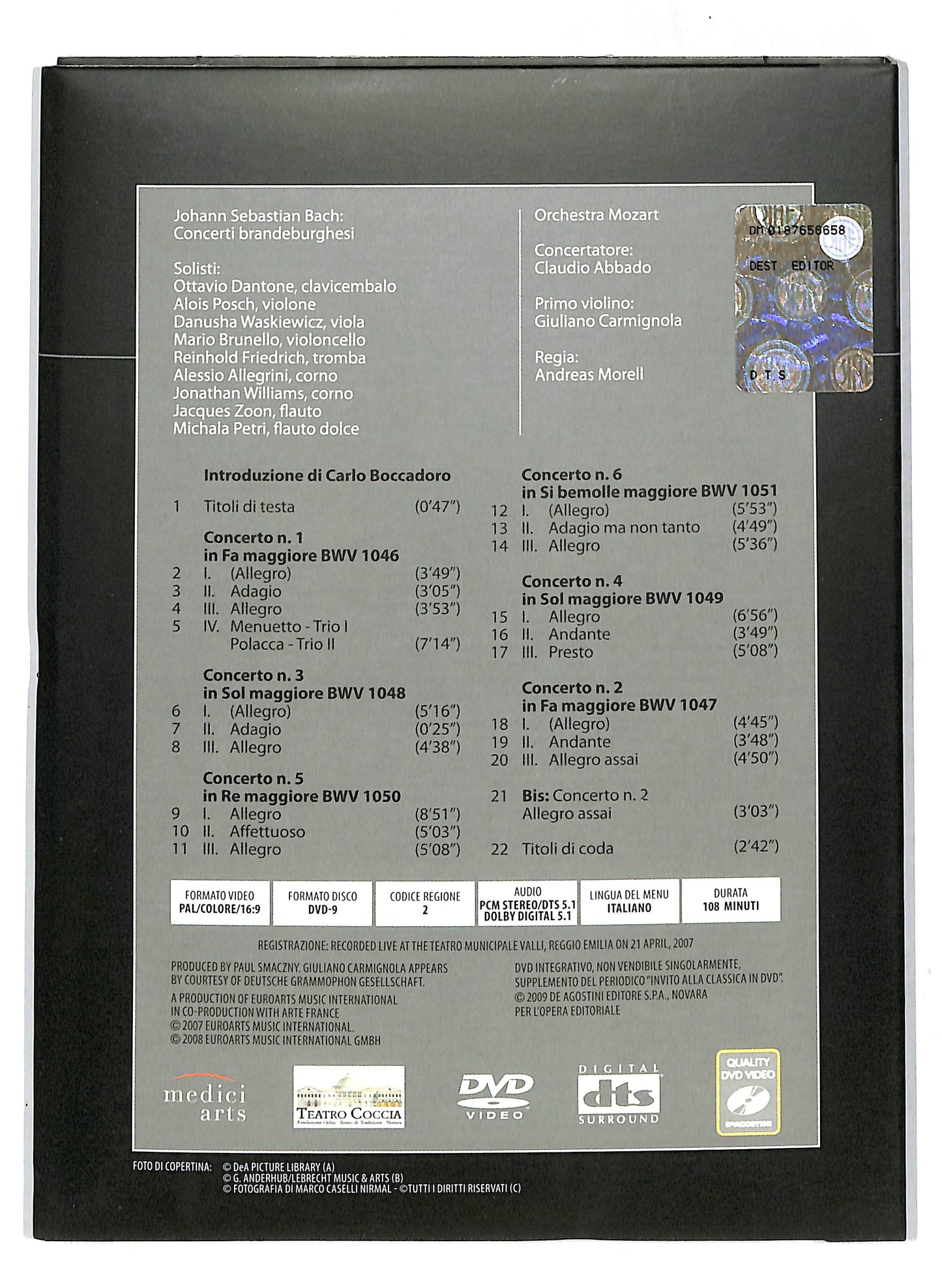 EBOND Invito alla classica - Bach - Claudio Abbado vol 4 EDITORIALE DVD DB653433