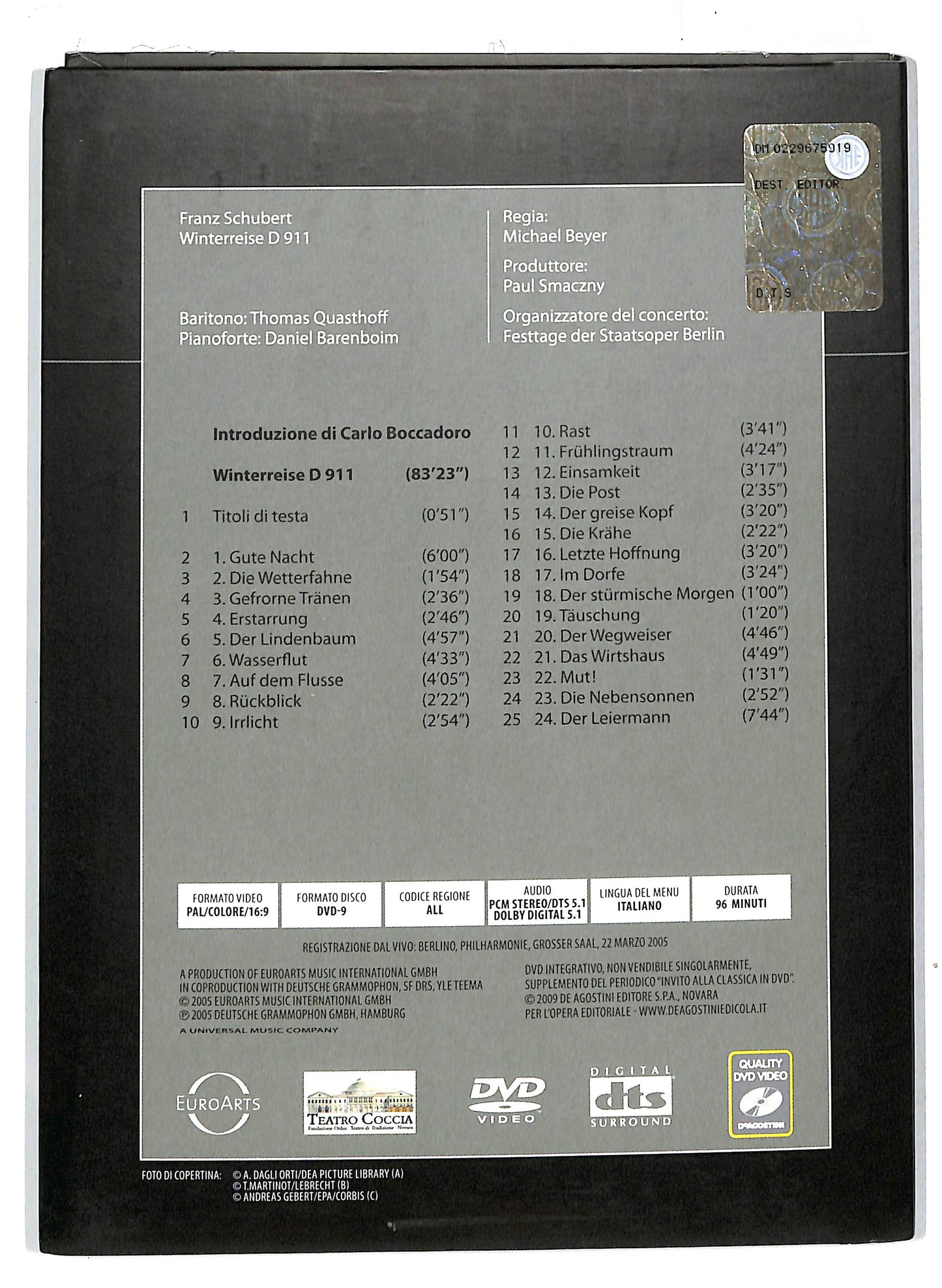 EBOND Invito alla classica in Dvd - Schubert - Quasthoff Vol. 34 DVD DB653449