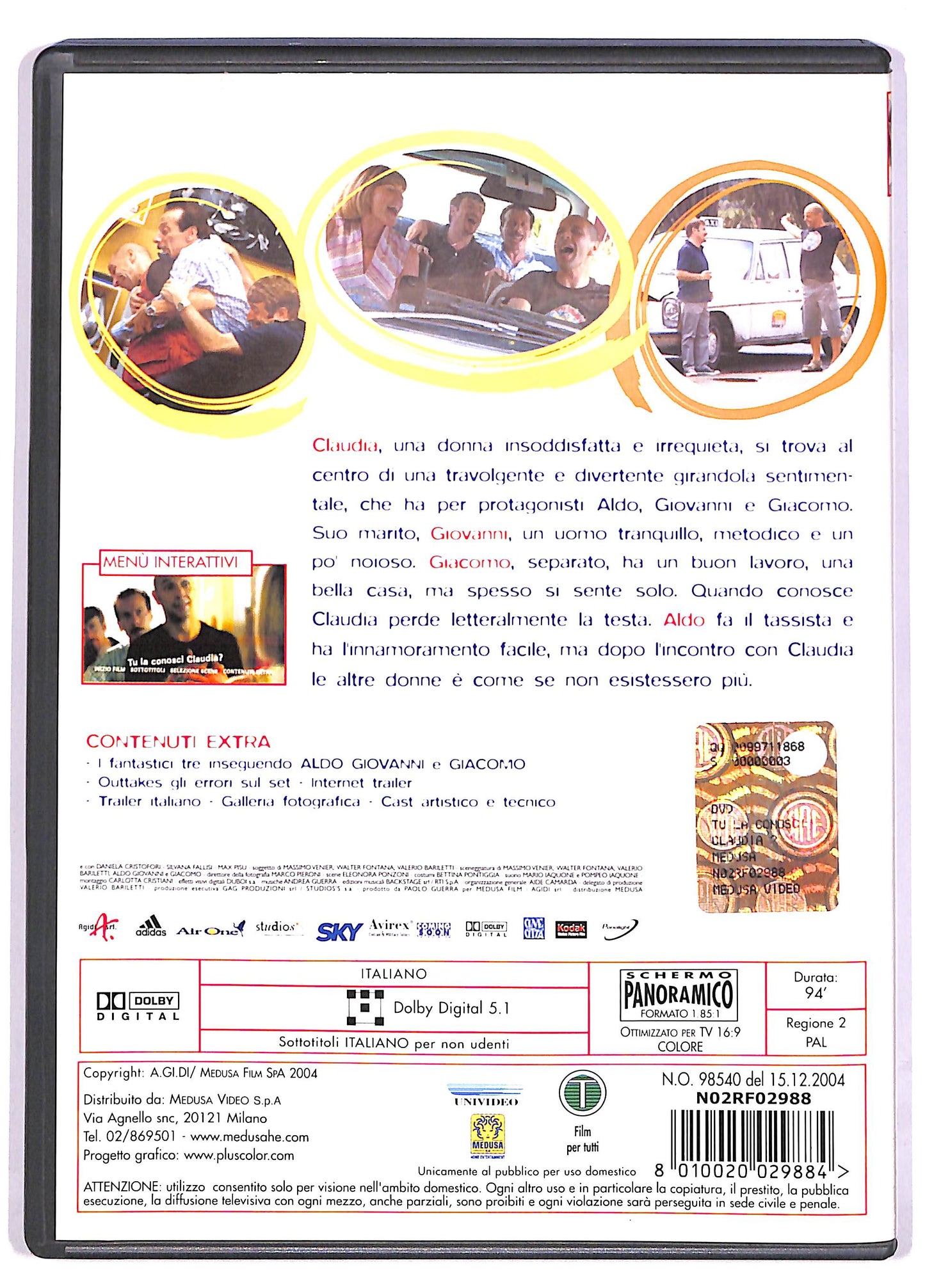 EBOND Aldo Giovanni Giacomo Tu La Conosci Claudia NOLEGGIO DVD DB657634