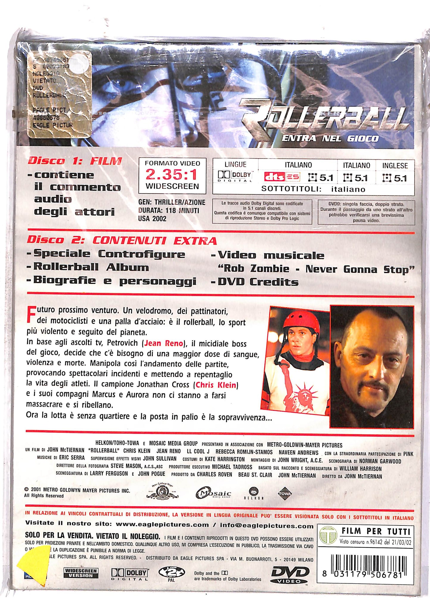 EBOND Rollerball - Entra nel gioco DIGIPACK EDIZIONE SPECIALE DVD DB658427