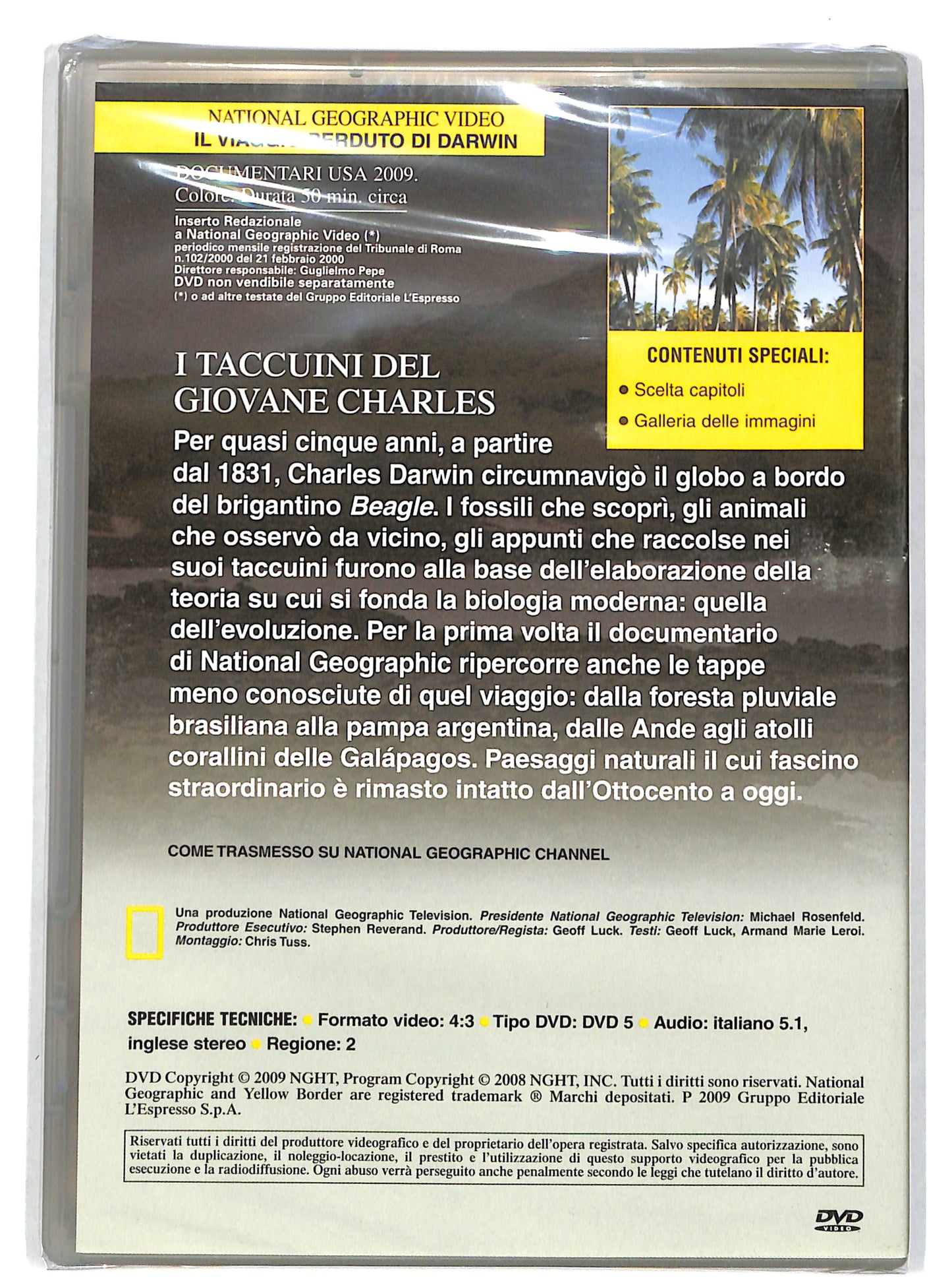 EBOND Il viaggio perduto di Darwin - National Geographic EDITORIALE DVD DB661623