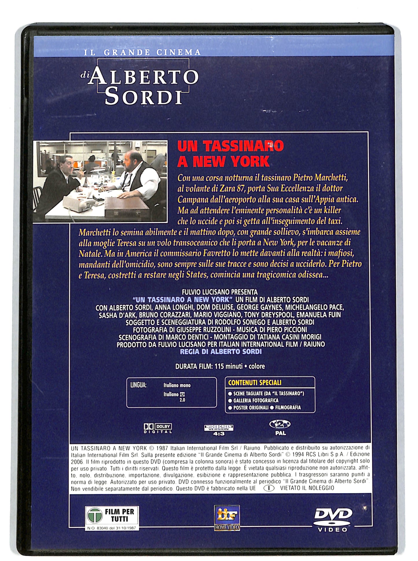 EBOND Un tassinaro a New York EDITORIALE DVD DB661656