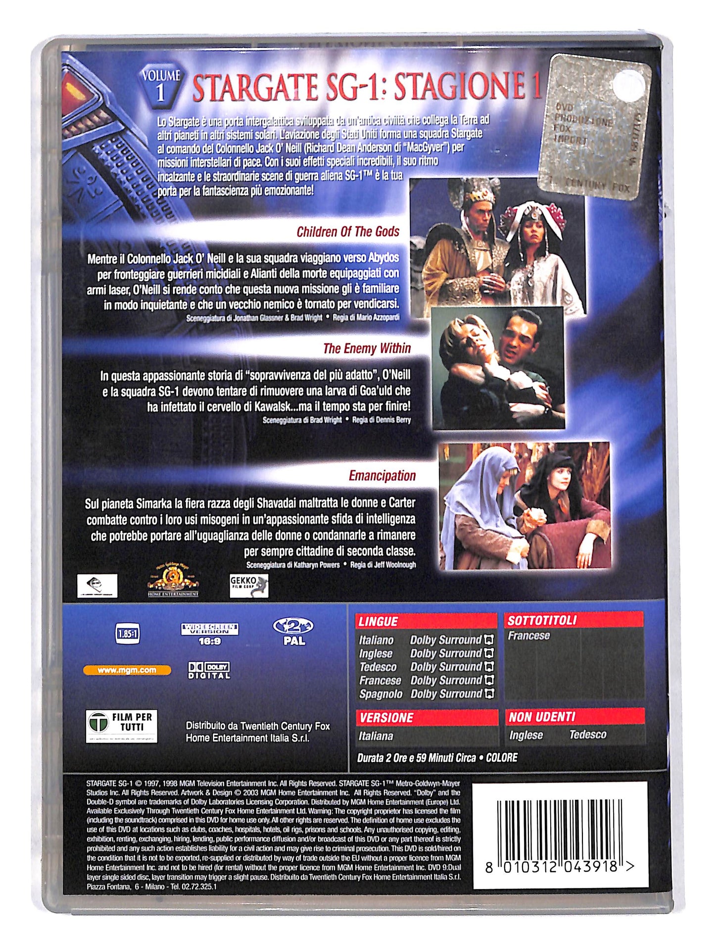 EBOND Stargate SG1 Stagione 1 Vol 01 DVD DB662203