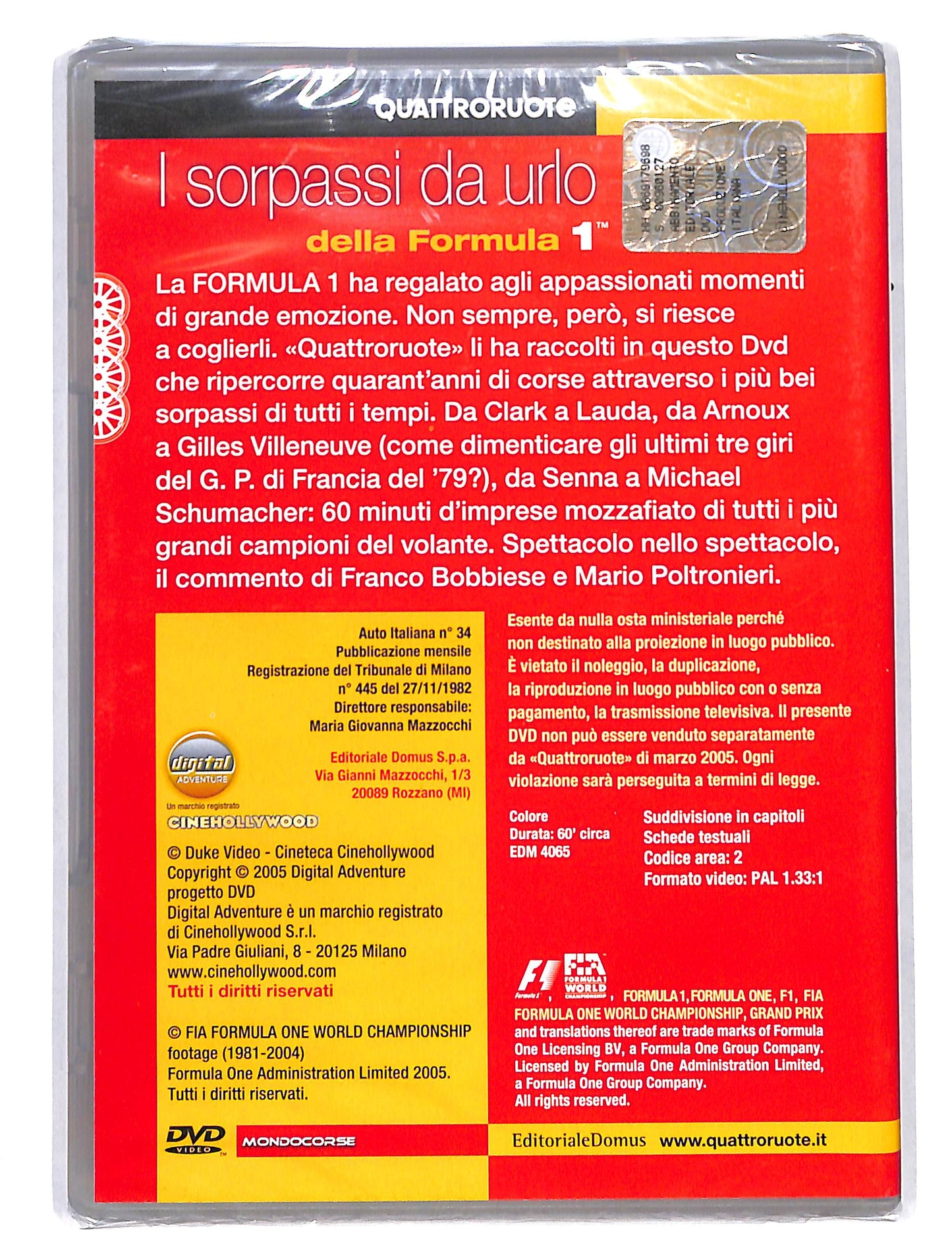 EBOND I sorpassi da urlo della Formula 1 EDITORIALE DVD DB662715