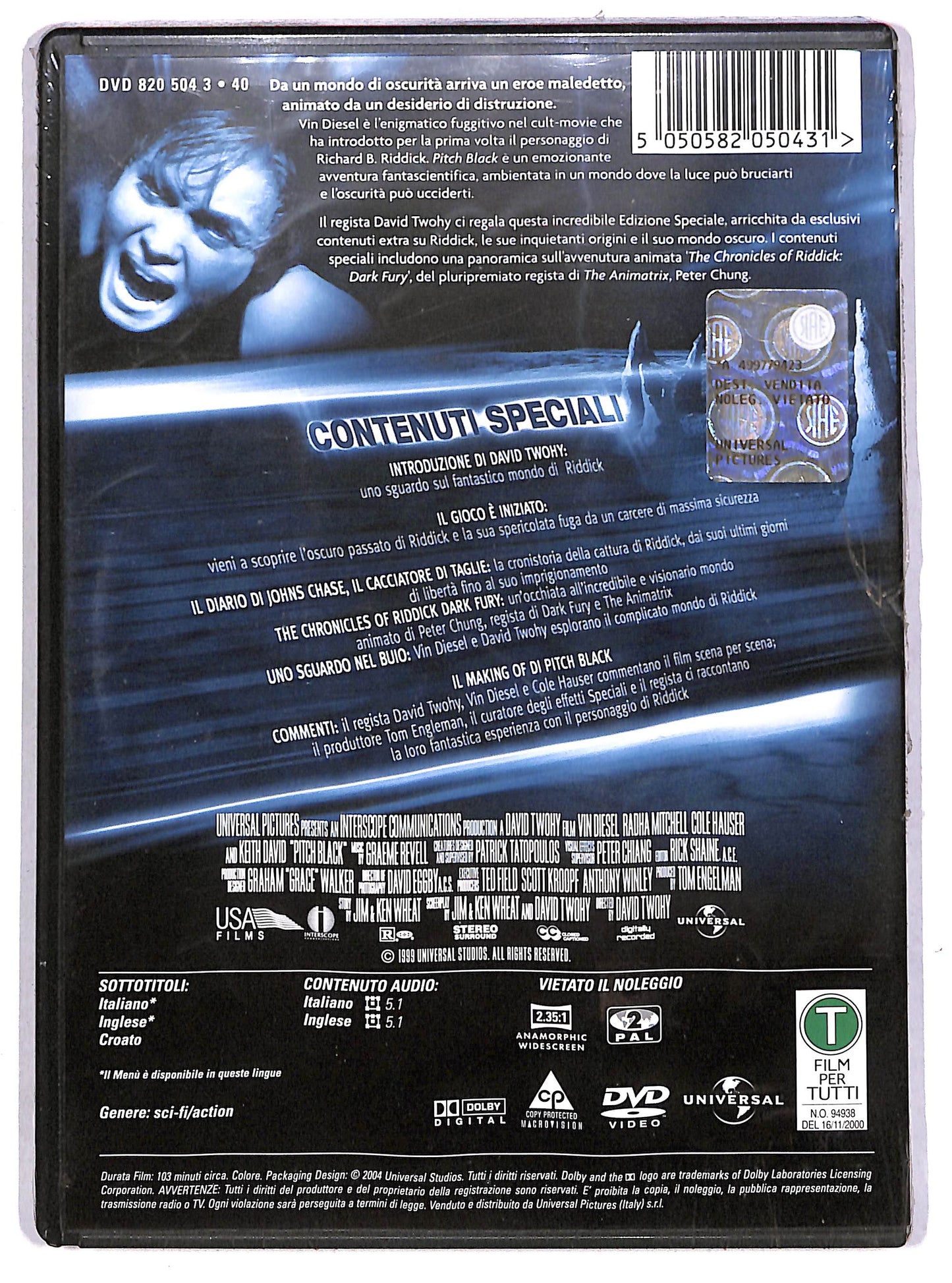 EBOND The Chronicles of Riddick - Pitch Black EDIZIONE SPECIALE DVD DB662953