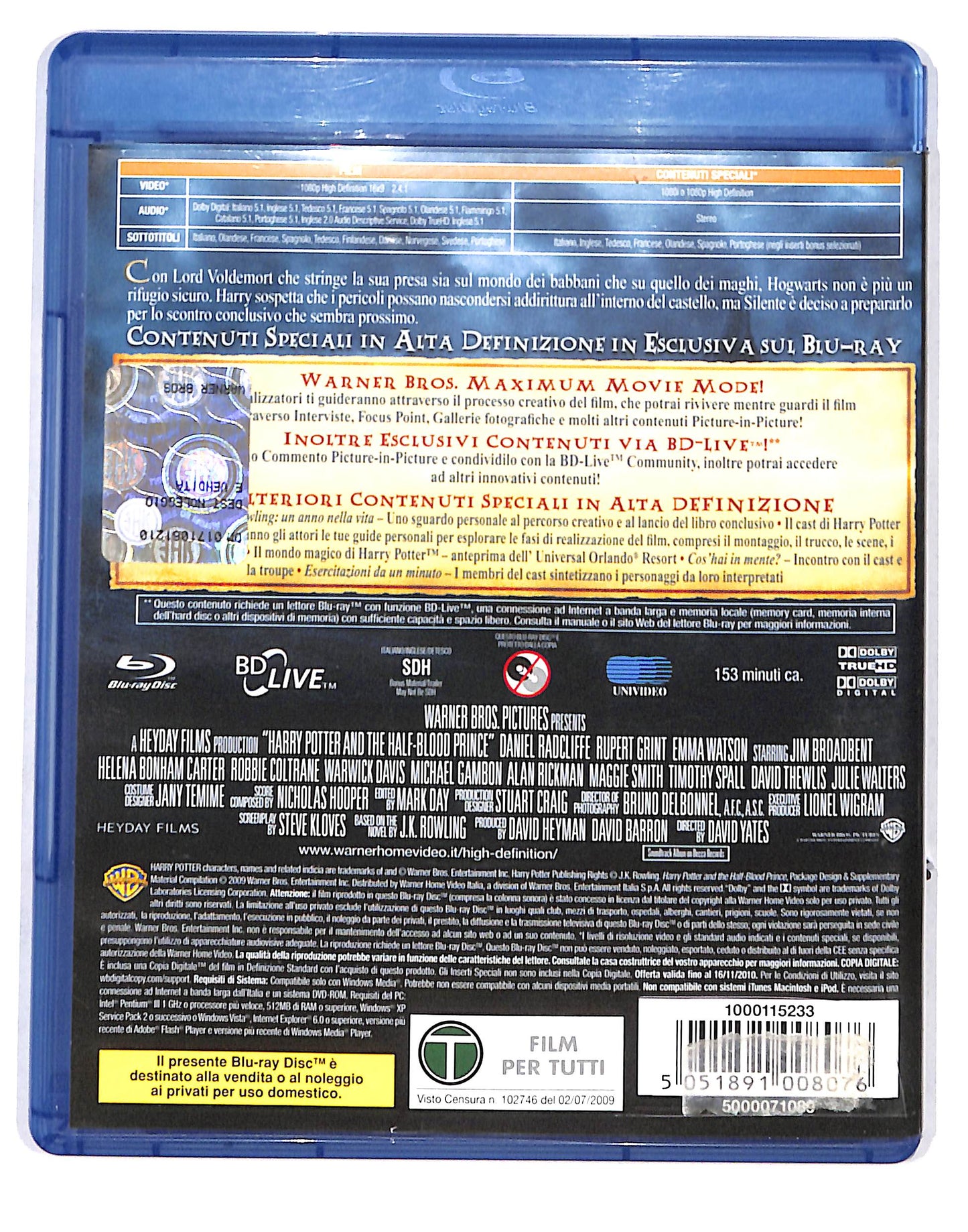 EBOND Harry Potter e il principe mezzosangue  BLURAY BLURAY DB664105