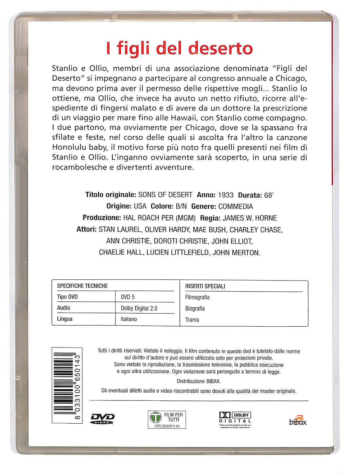 EBOND Stanlio e Ollio - I Figli Del Deserto DVD DB664903