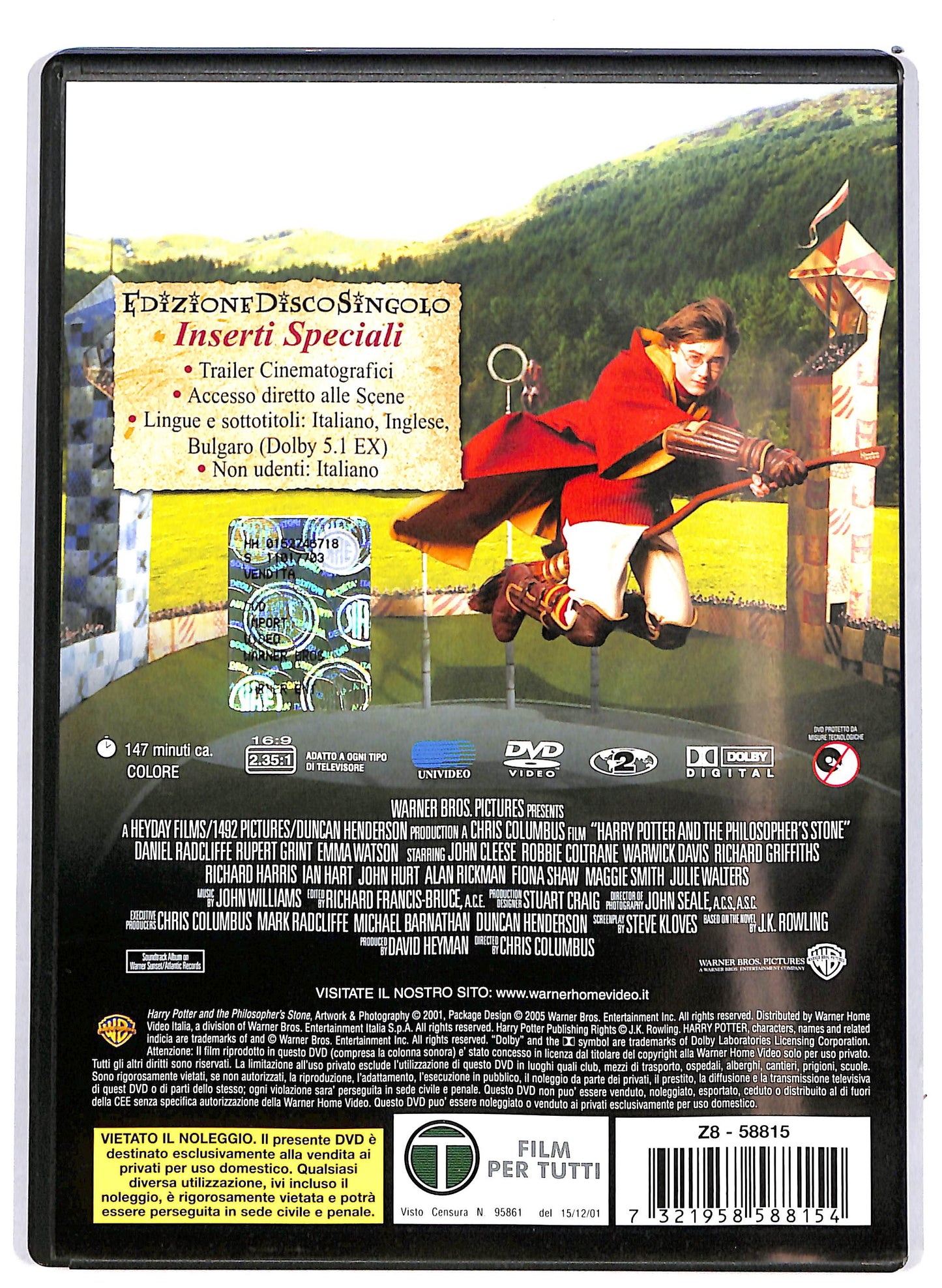 EBOND Harry Potter e la Pietra Filosofale edizione disco singolo DVD DB665816