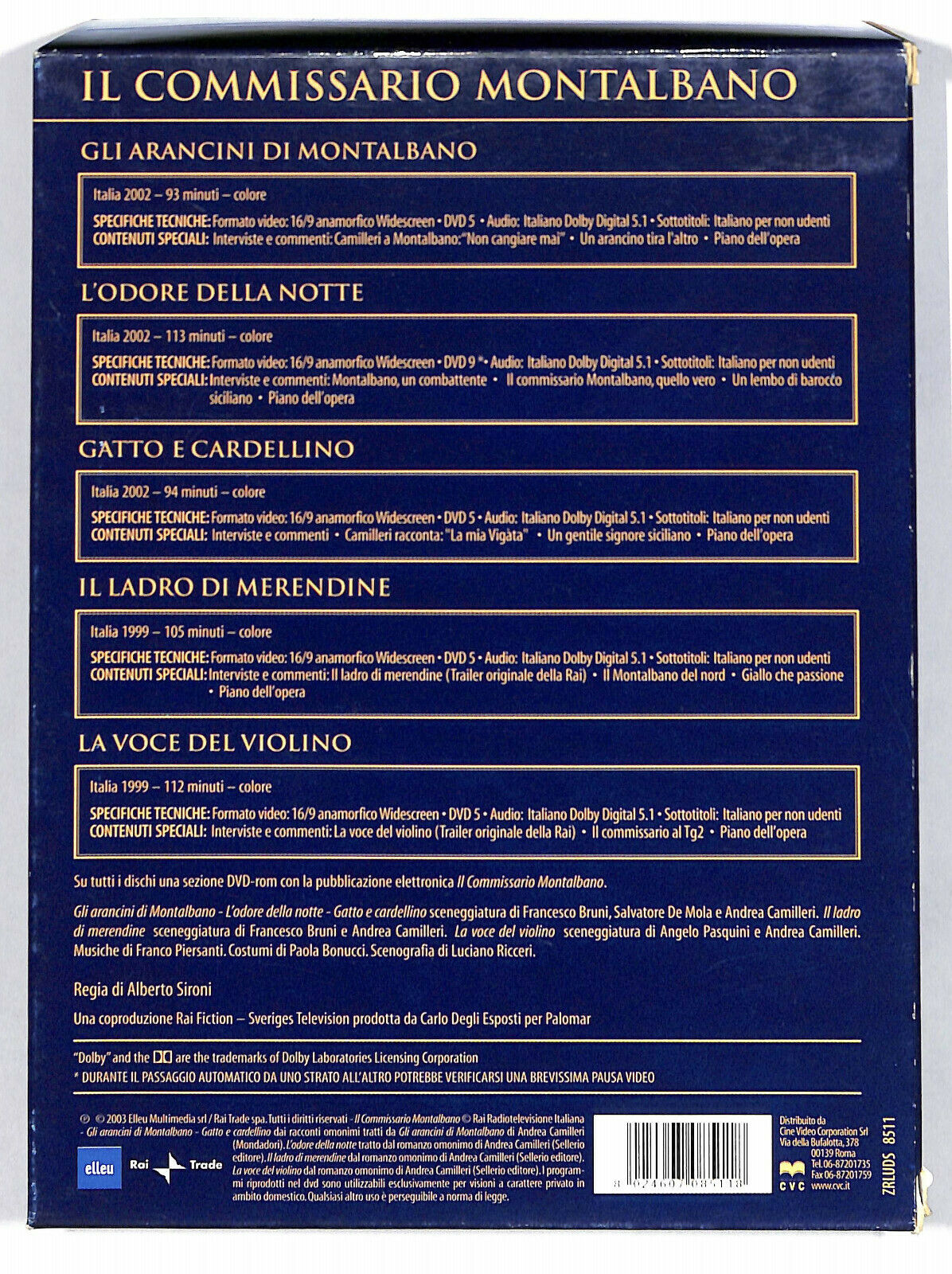 EBOND Il Commissario Montalbano EDIZIONE SPECIALE 5 dvd DVD DB666612