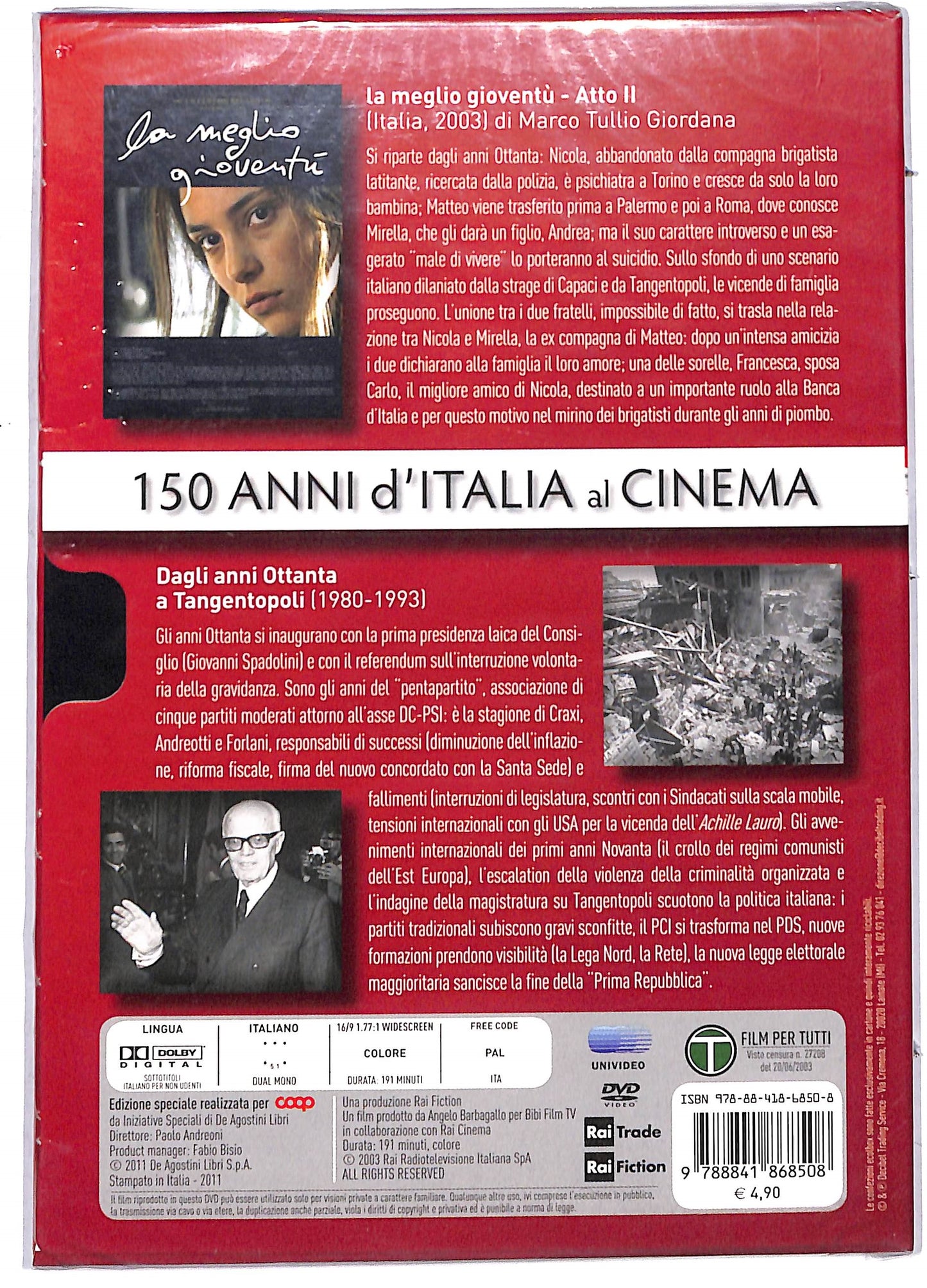 EBOND 150 anni d'italia al cinema 9 La meglio gioventu atto 2 DVD DB667104